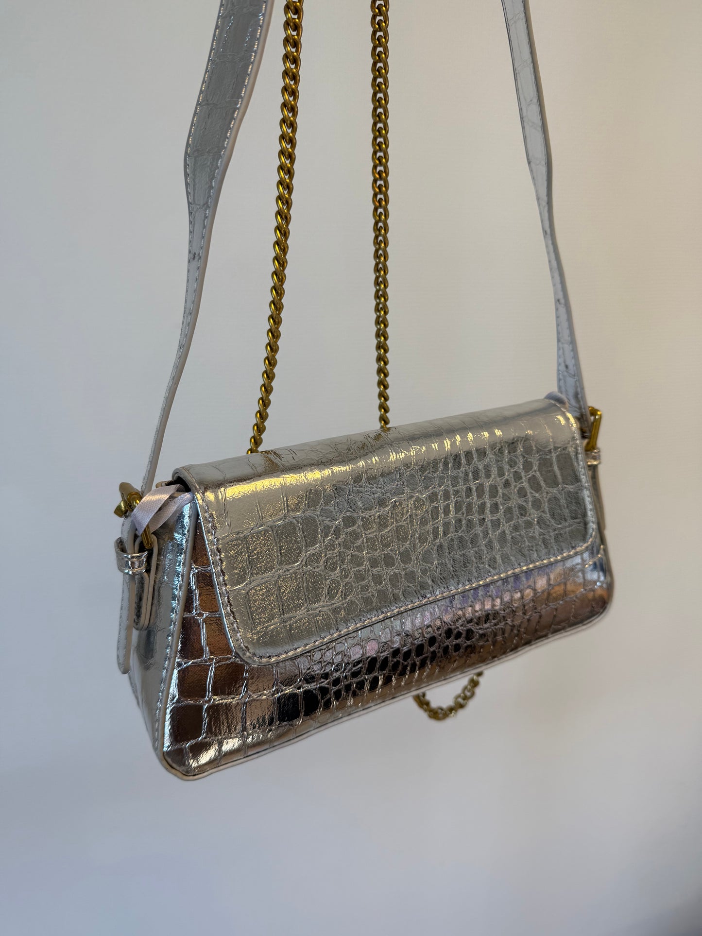 Macy metallic bag silver