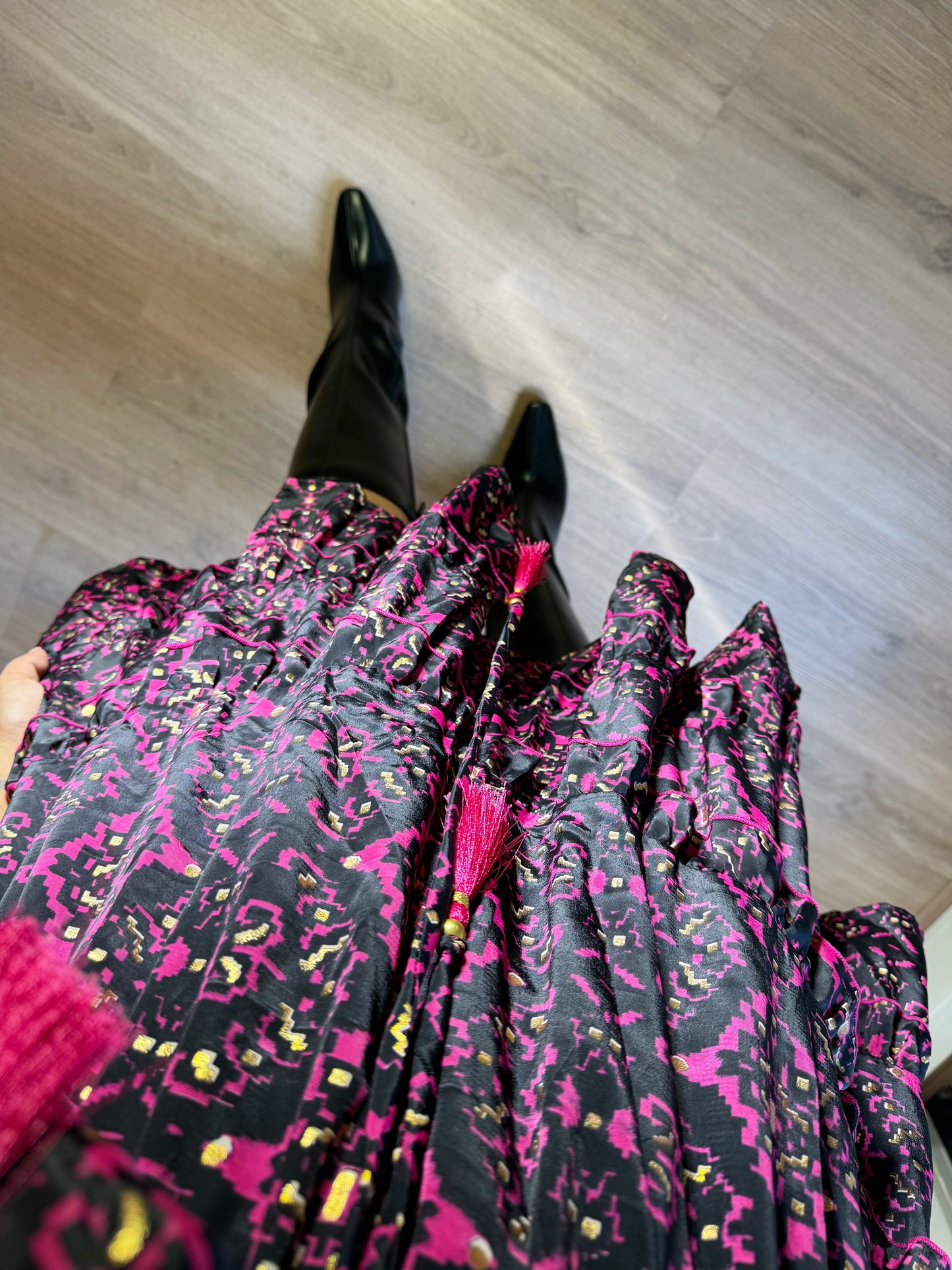 Lola dress black & pink