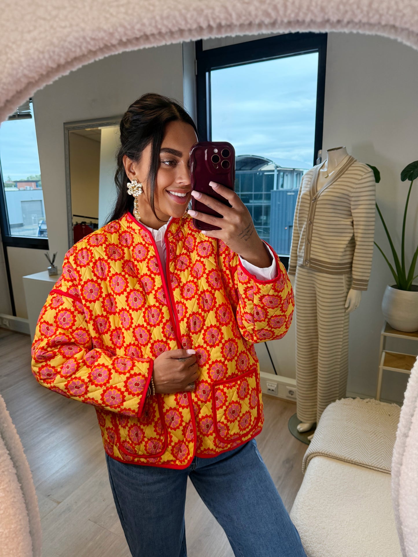 Olivia jacket orange & red