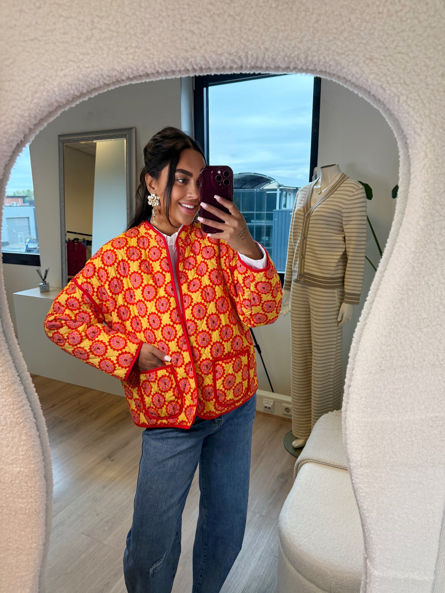 Olivia jacket orange & red