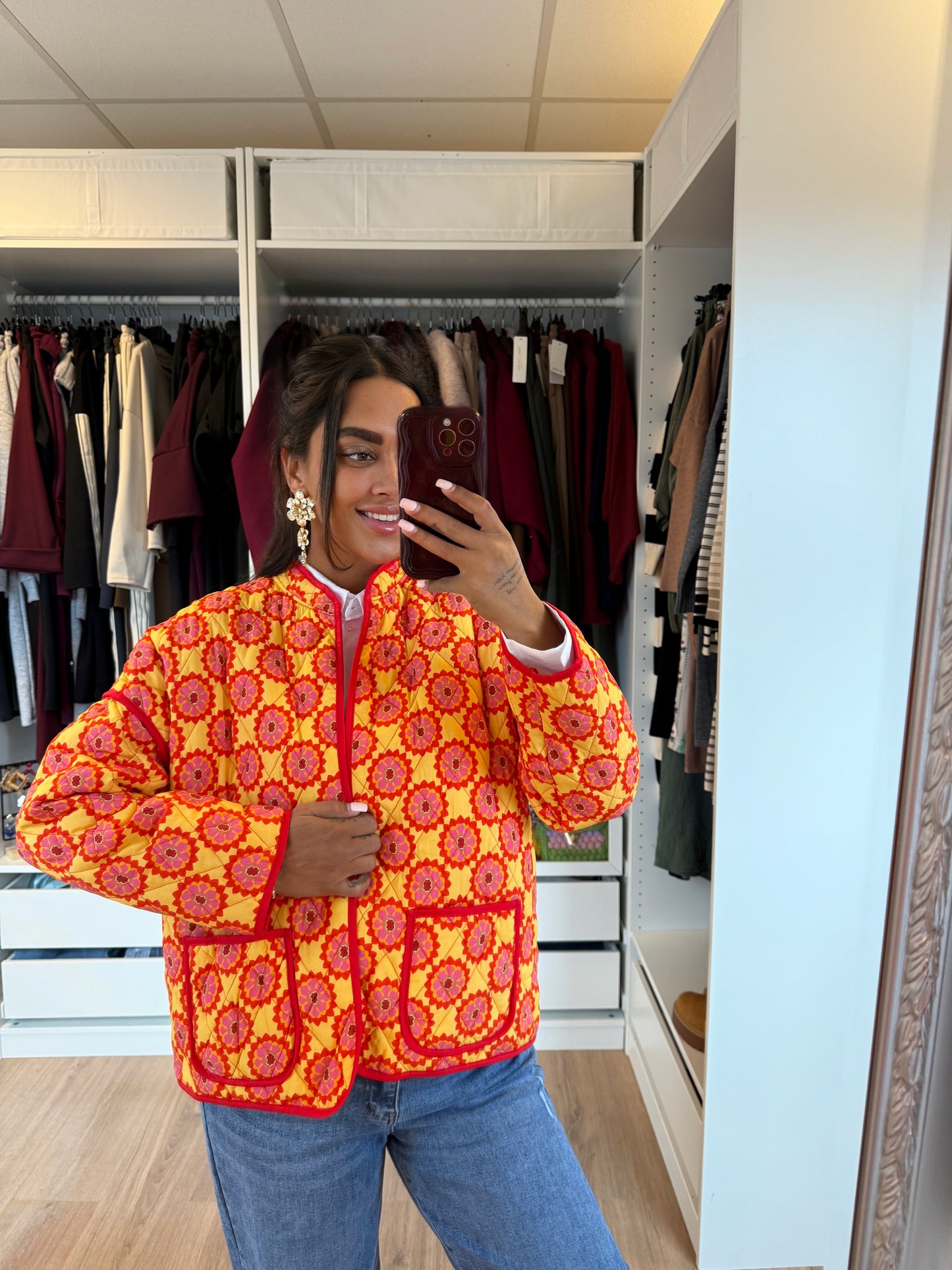 Olivia jacket orange & red