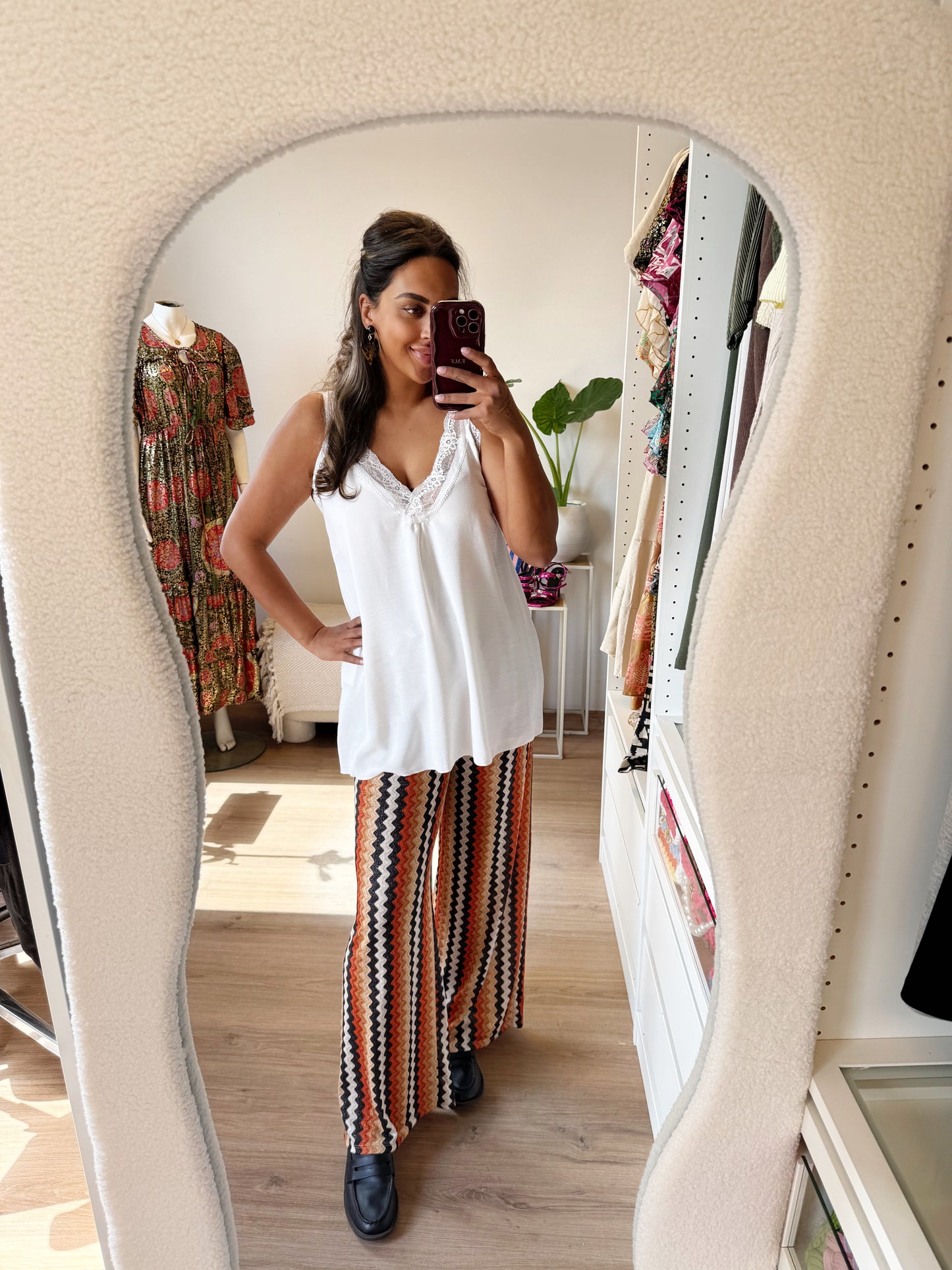 Abby soft glitter aztec pants black