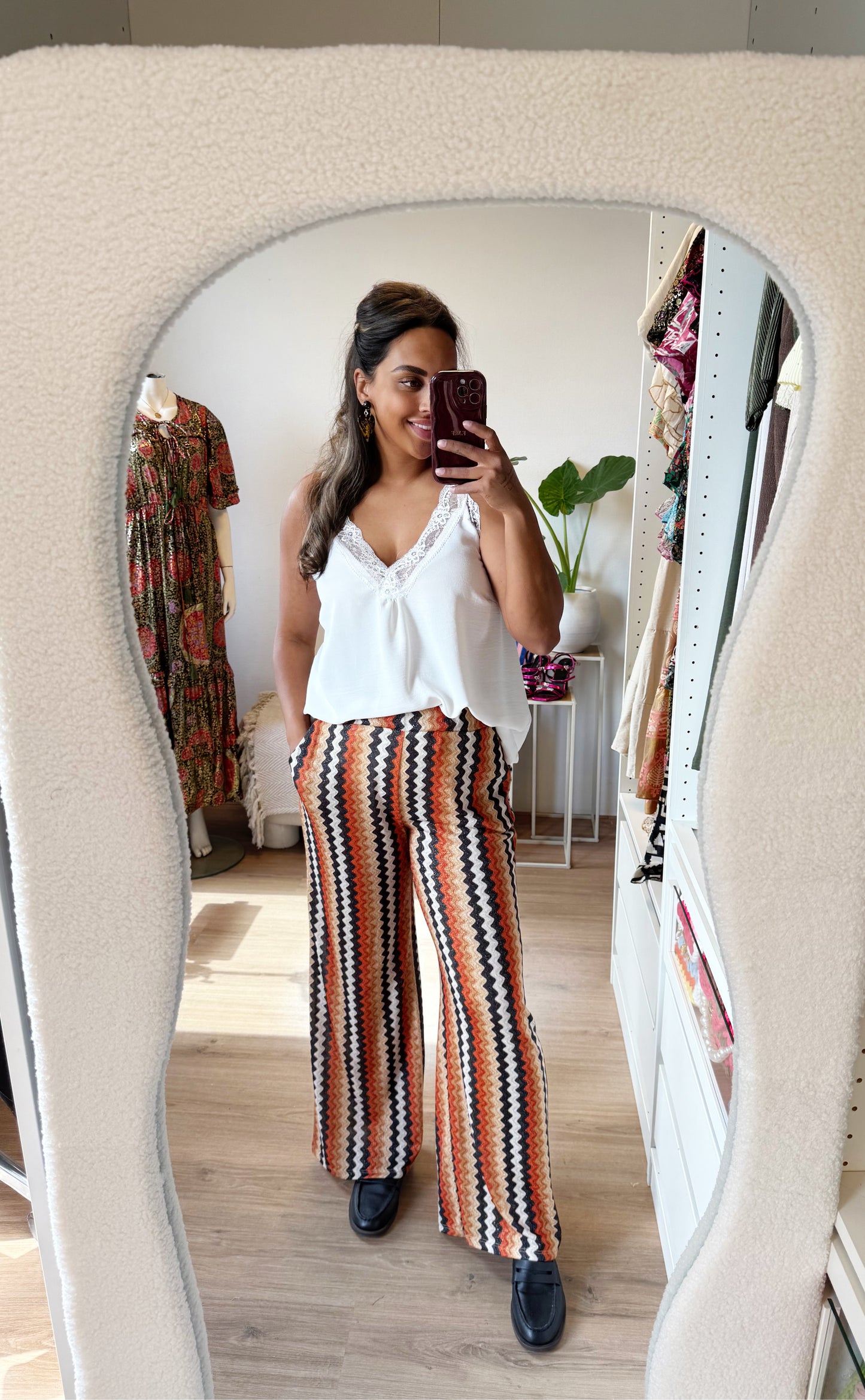 Abby soft glitter aztec pants black