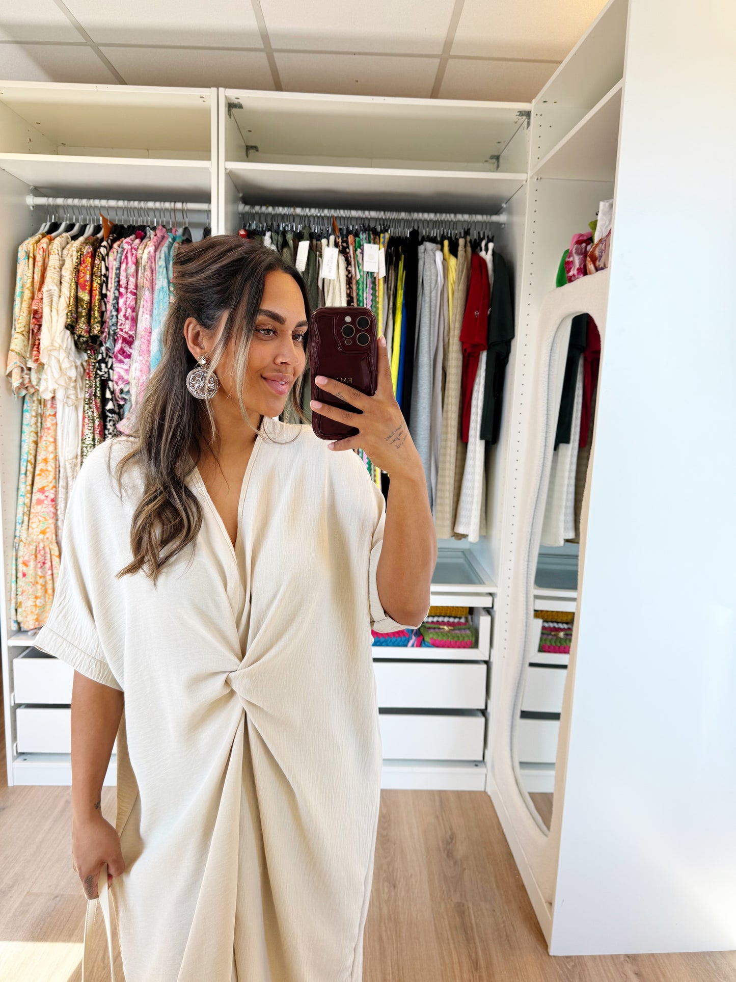 Kayla knot dress beige