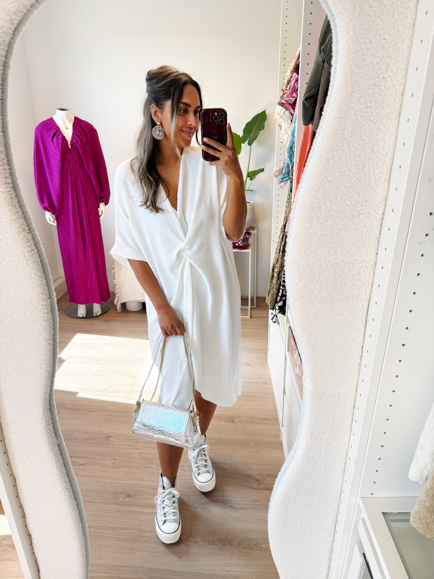 Kayla knot dress white