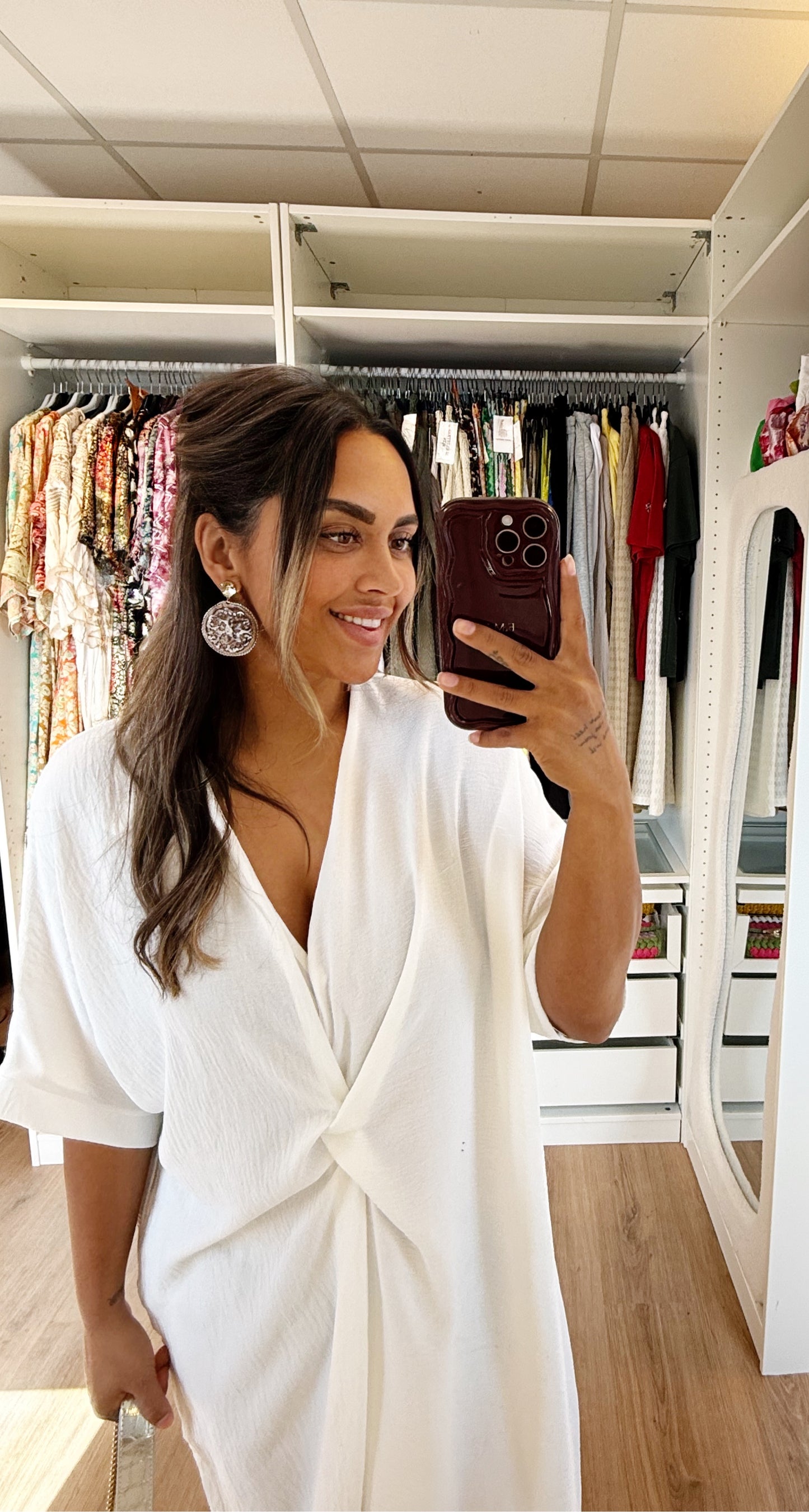 Kayla knot dress white