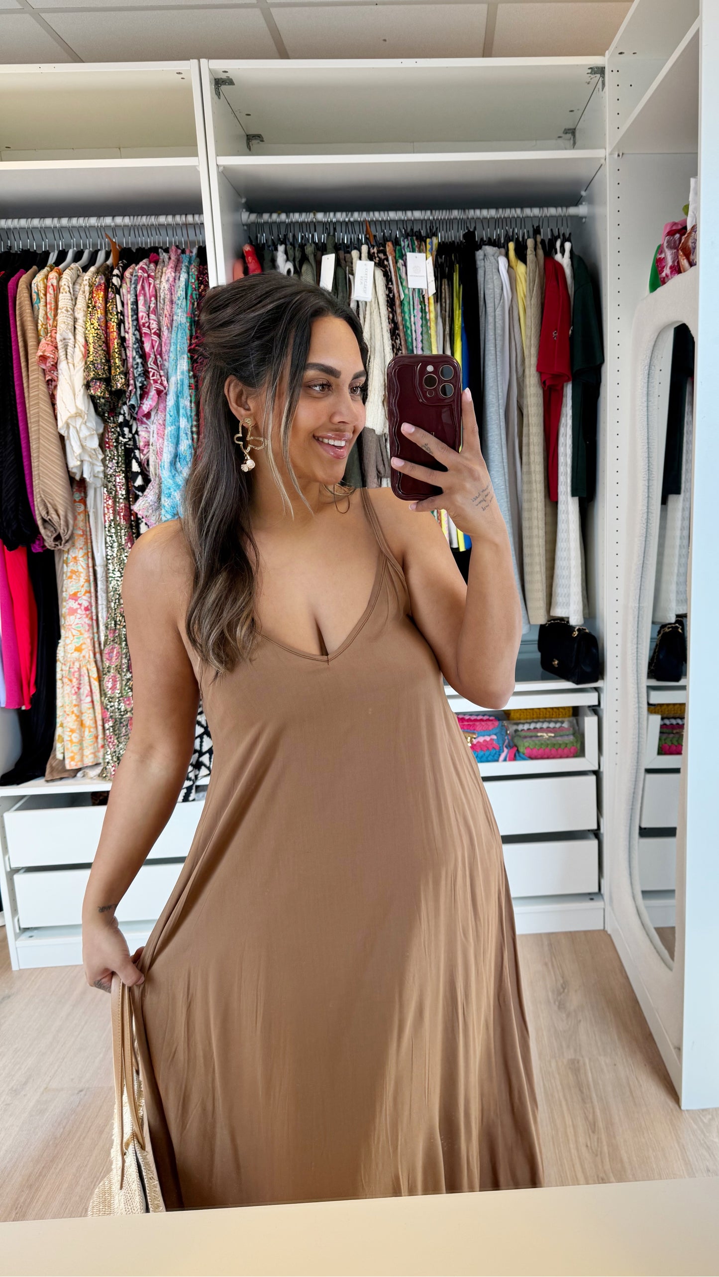 Valentina maxi dress caramel