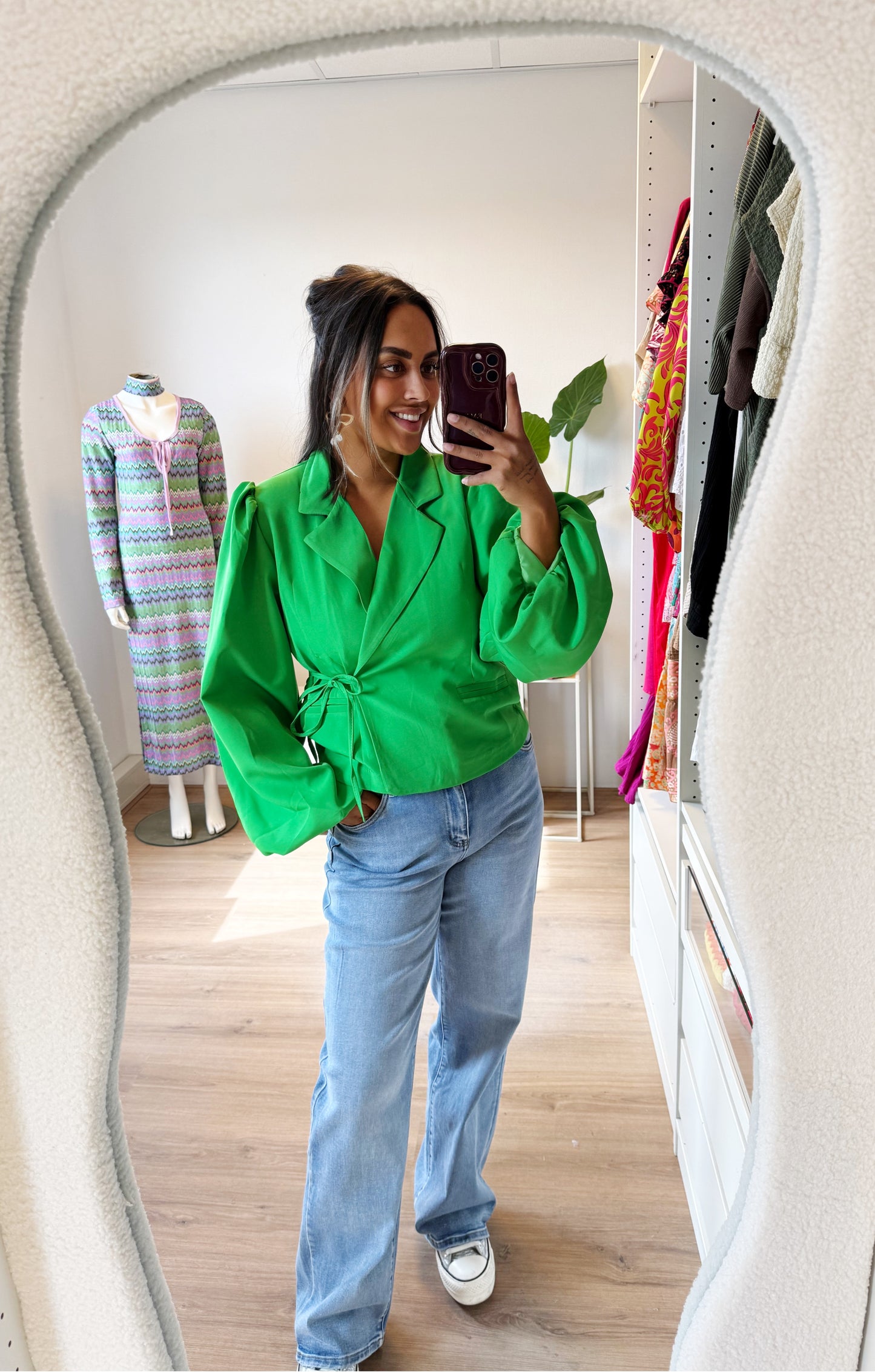 Bella balloon blazer green