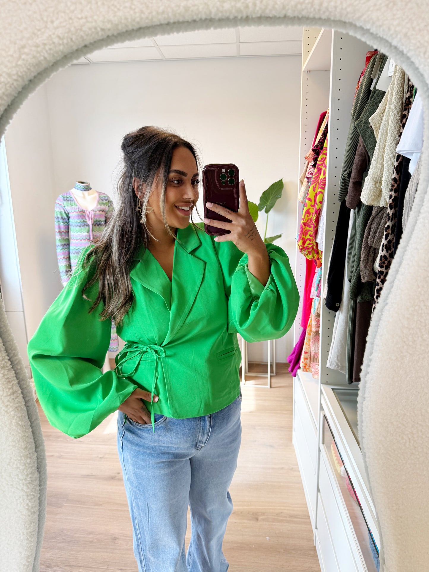 Bella balloon blazer green