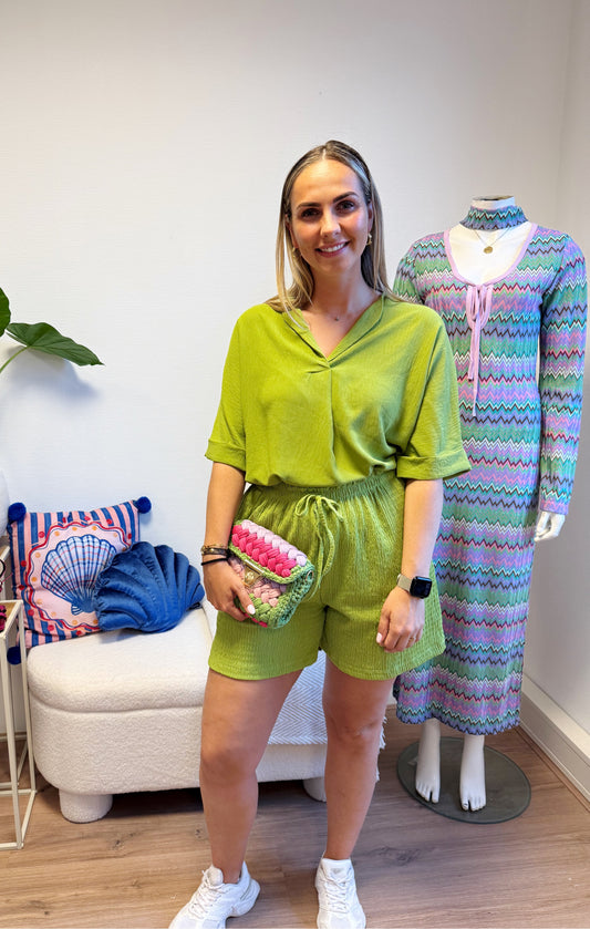 Cici crepe short limegreen