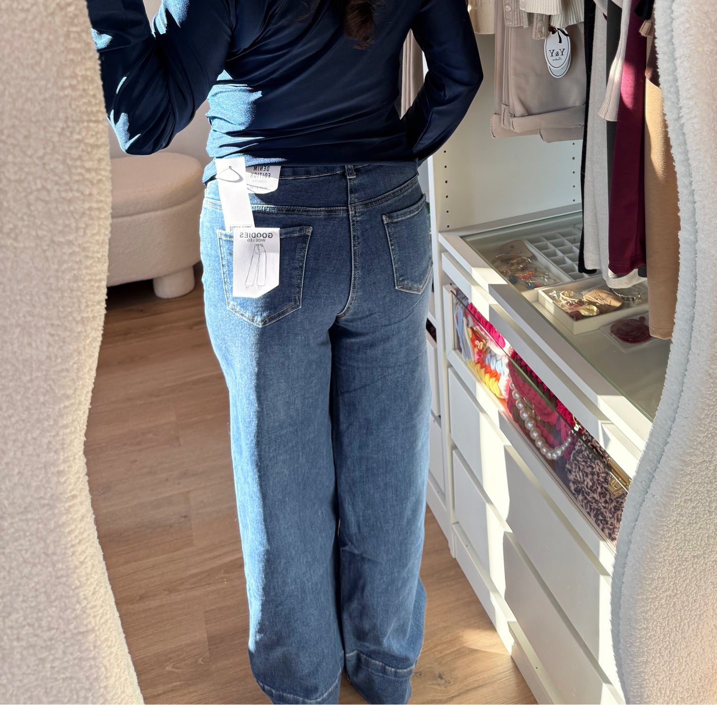 Musthave jeans wide leg denimblue