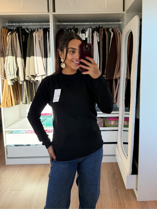 Sweater super soft ronde hals zwart