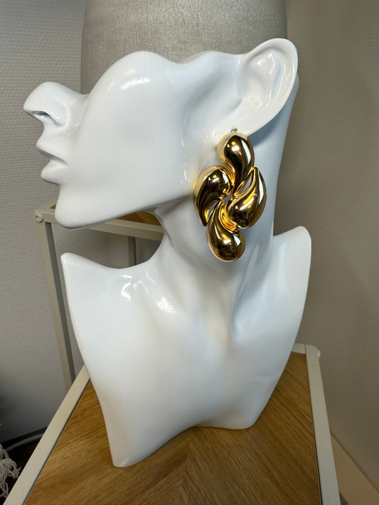 Oorbellen statement swirl goud