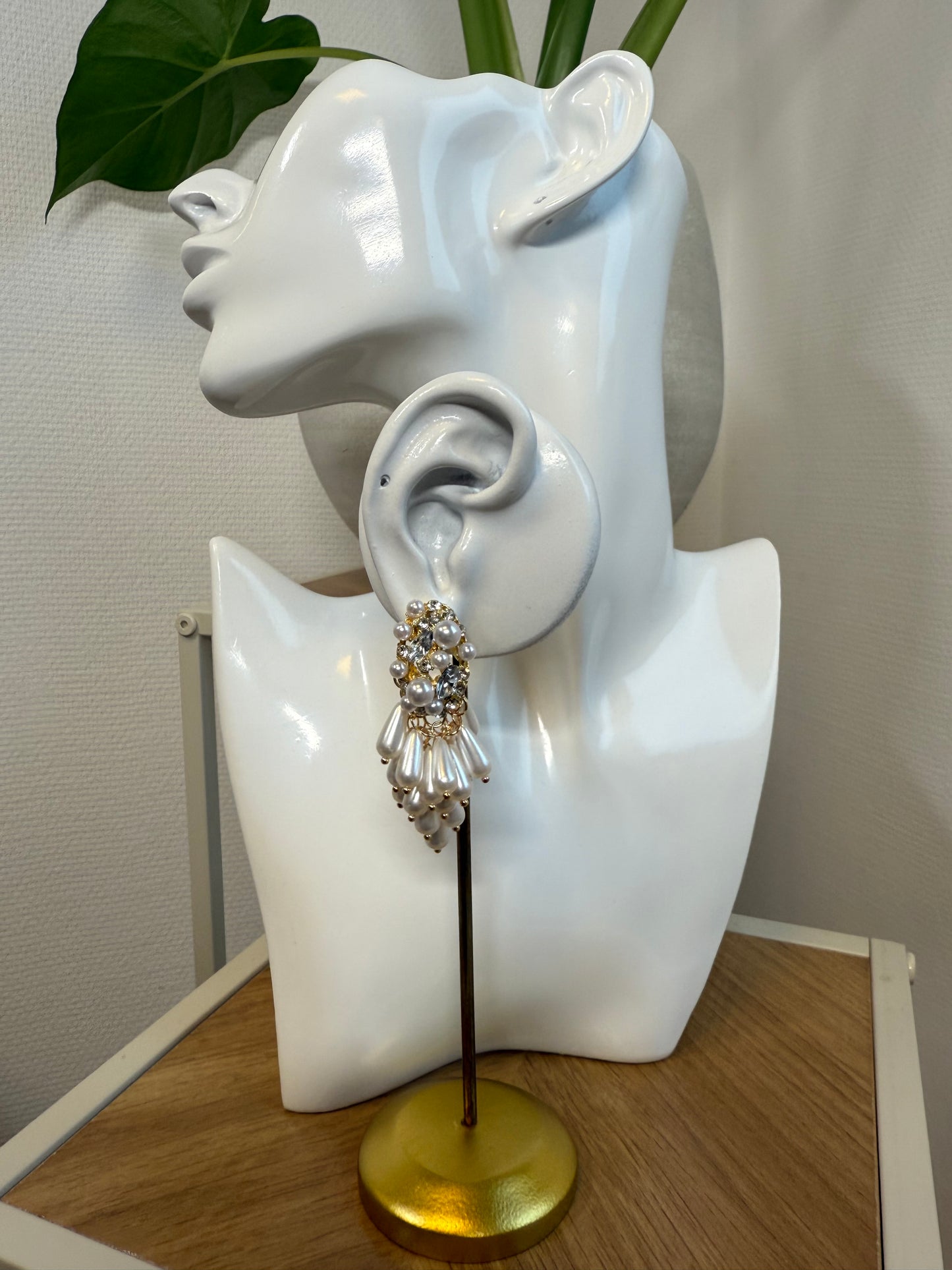 Oorbellen vintage look parels goud & zilver