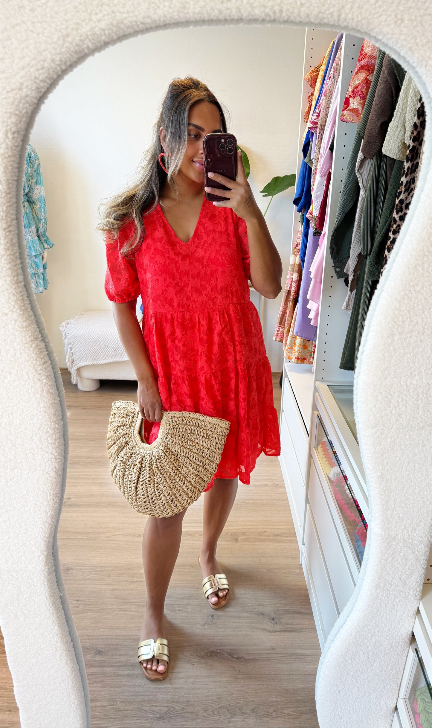 Vivianna flower dress coral/orange