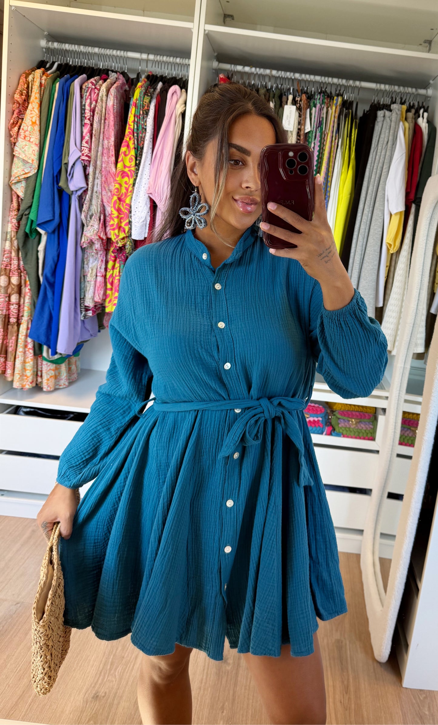 Milou mousseline dress galaxy blue