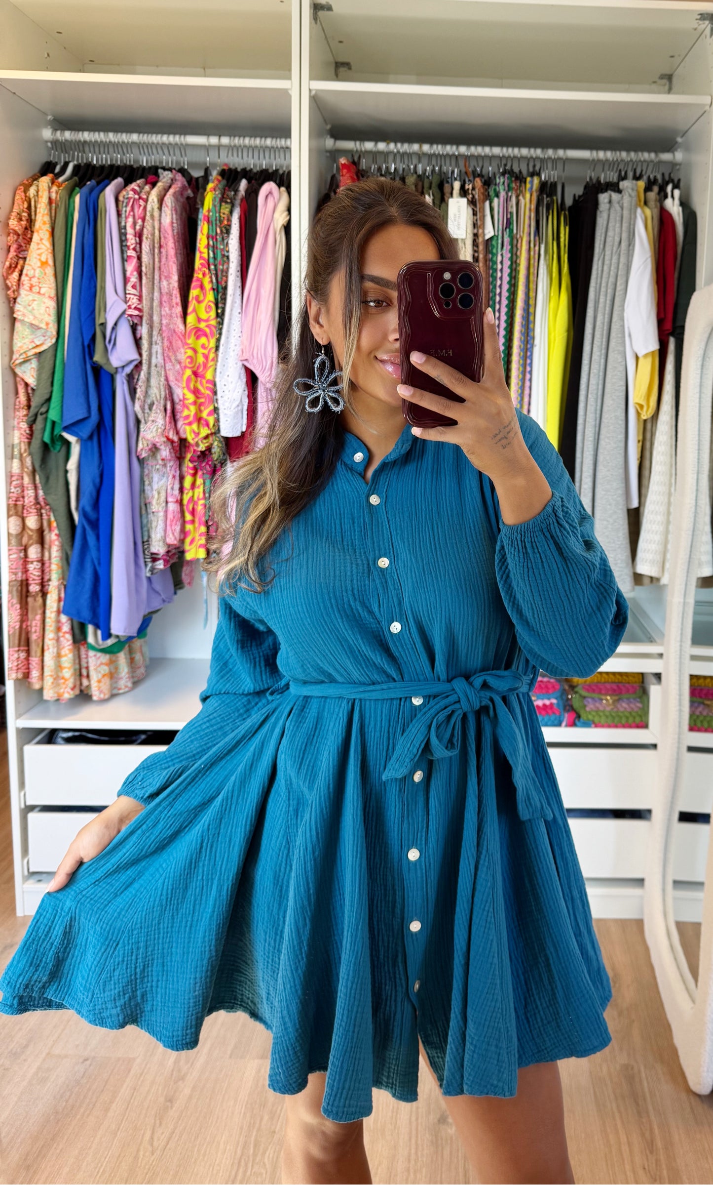 Milou mousseline dress galaxy blue