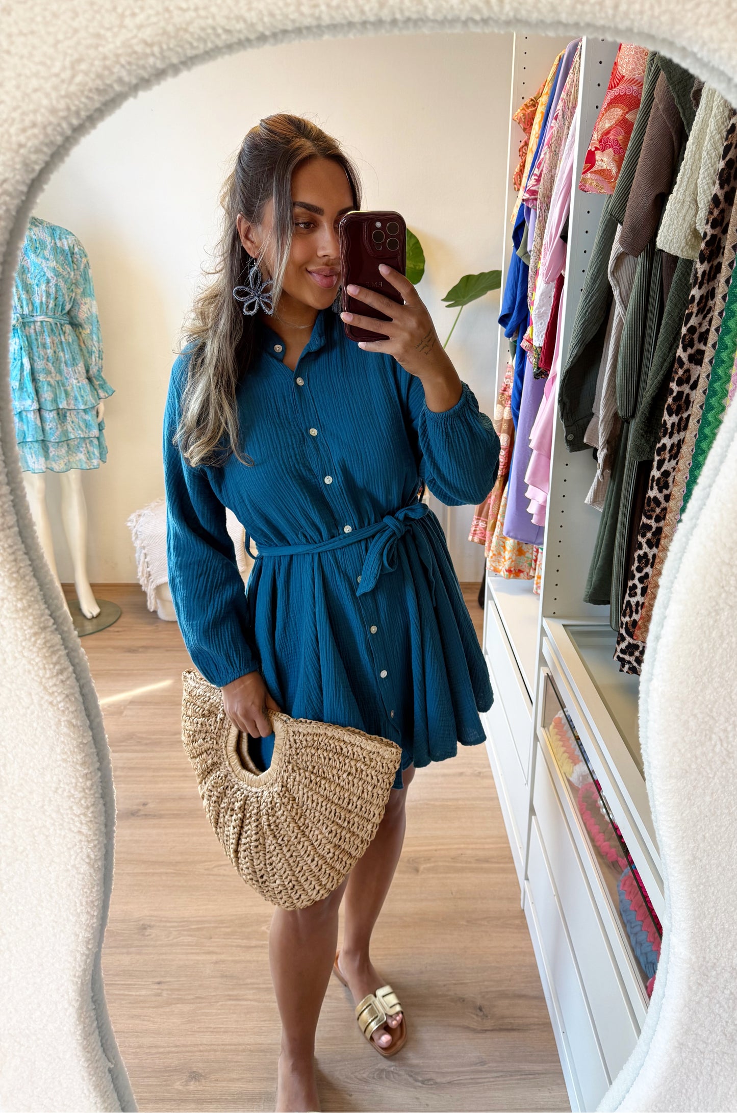 Milou mousseline dress galaxy blue