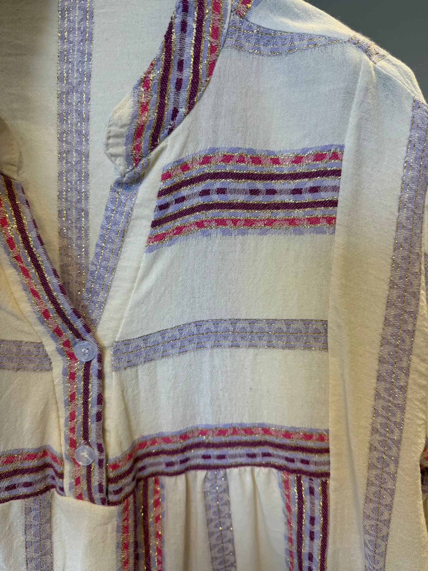 Cotton aztec dress purple & Lila & gold