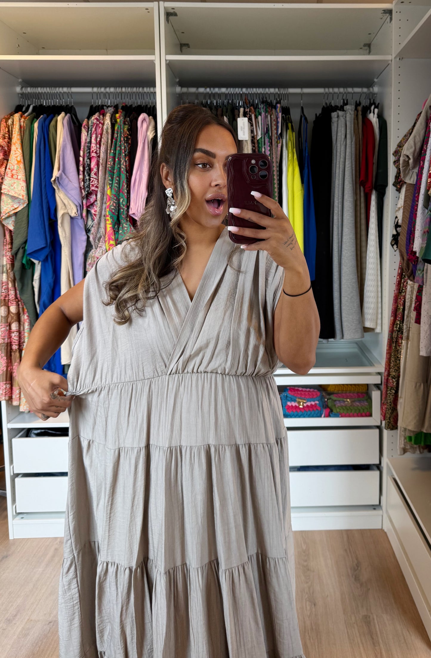 Lorena midi dress taupe