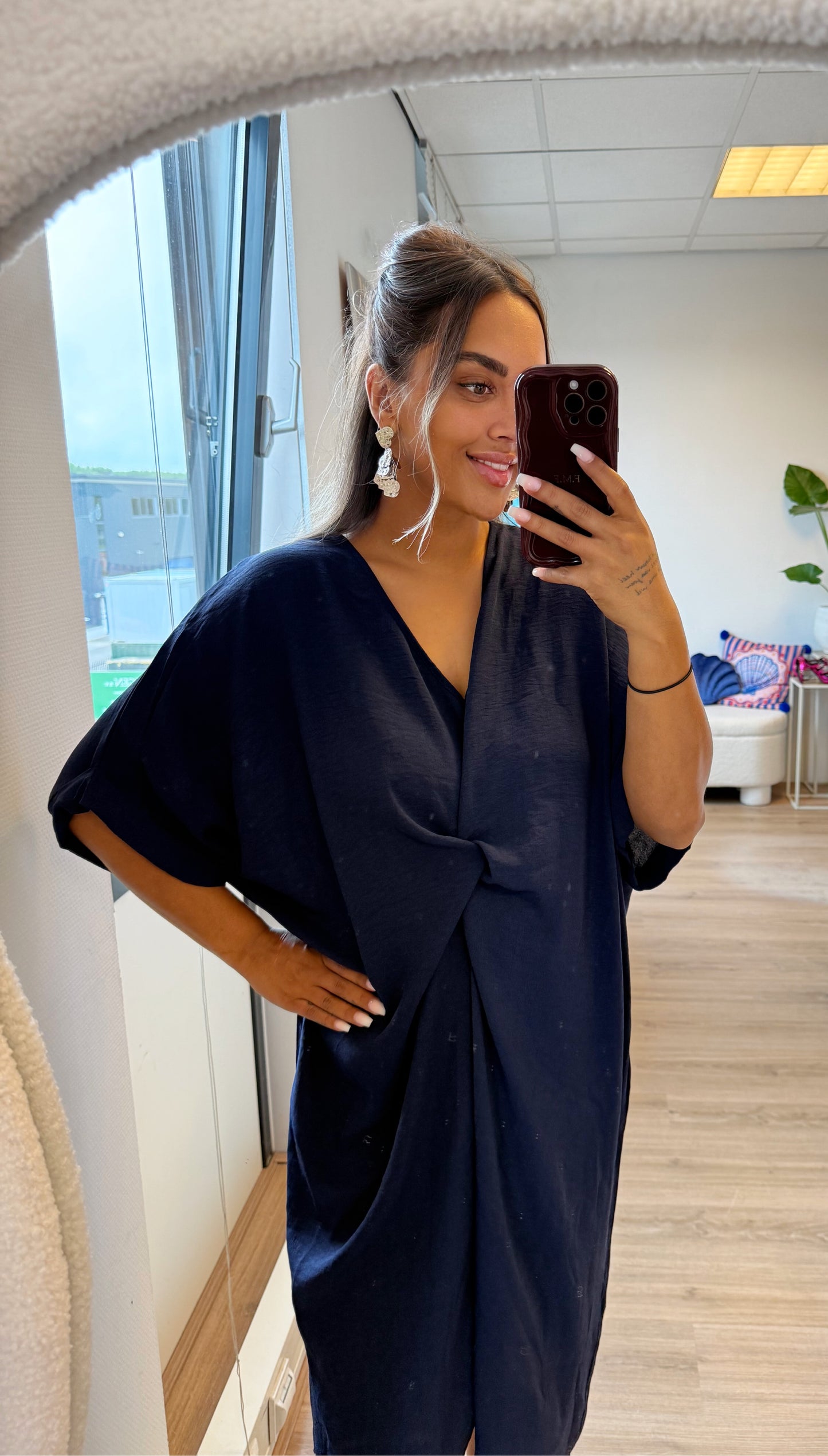 Kayla knot dress navy
