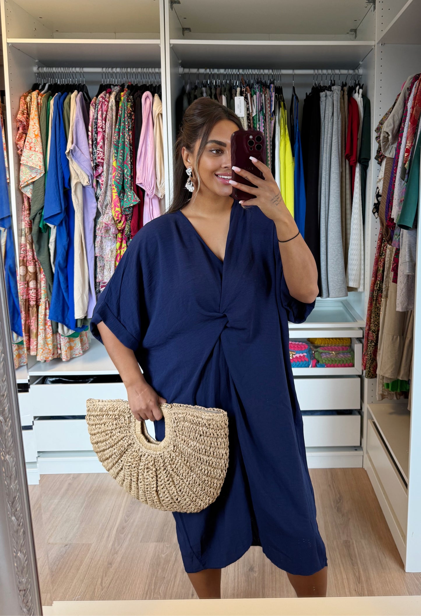 Kayla knot dress navy