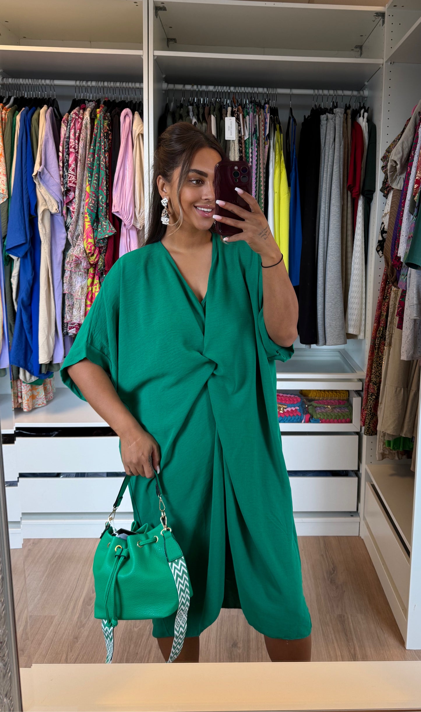 Kayla knot dress bright green
