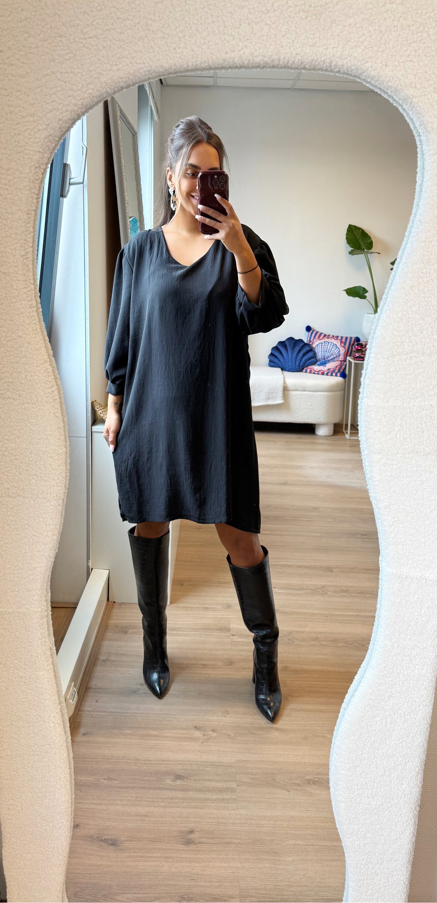 Bliss basic balloon dress black