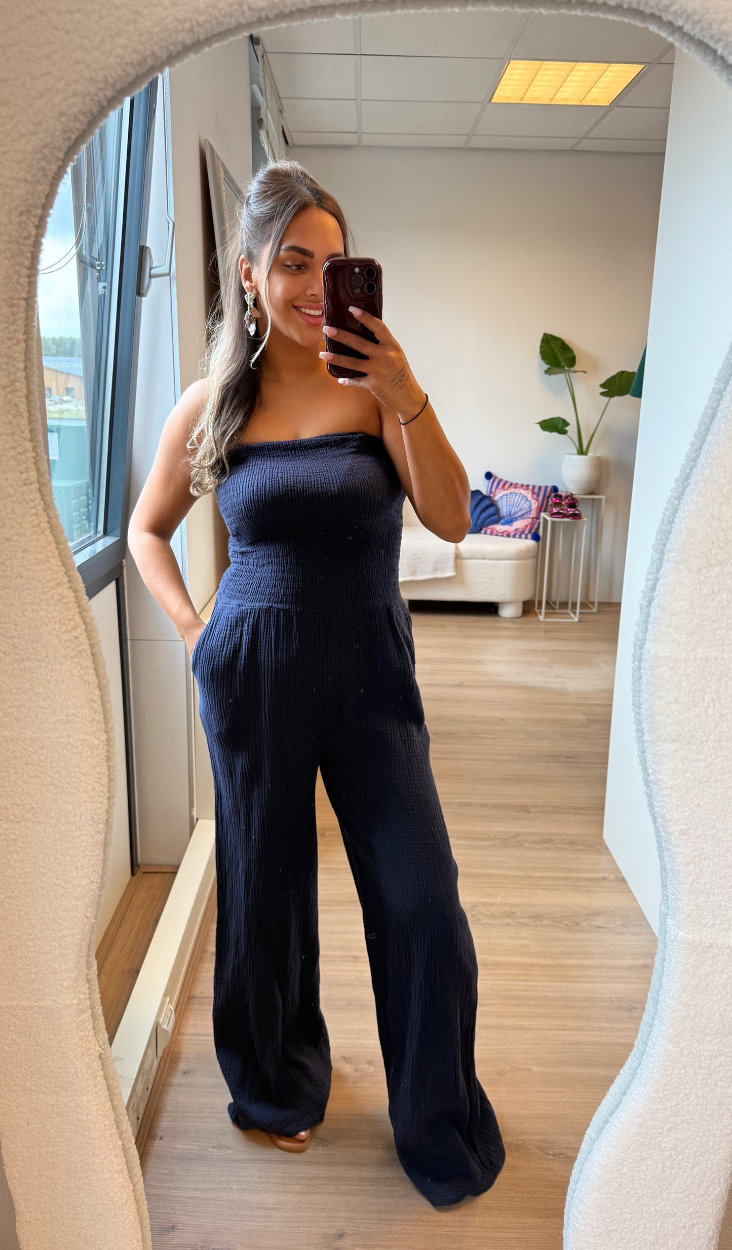 Jaily jumpsuit strapless navy