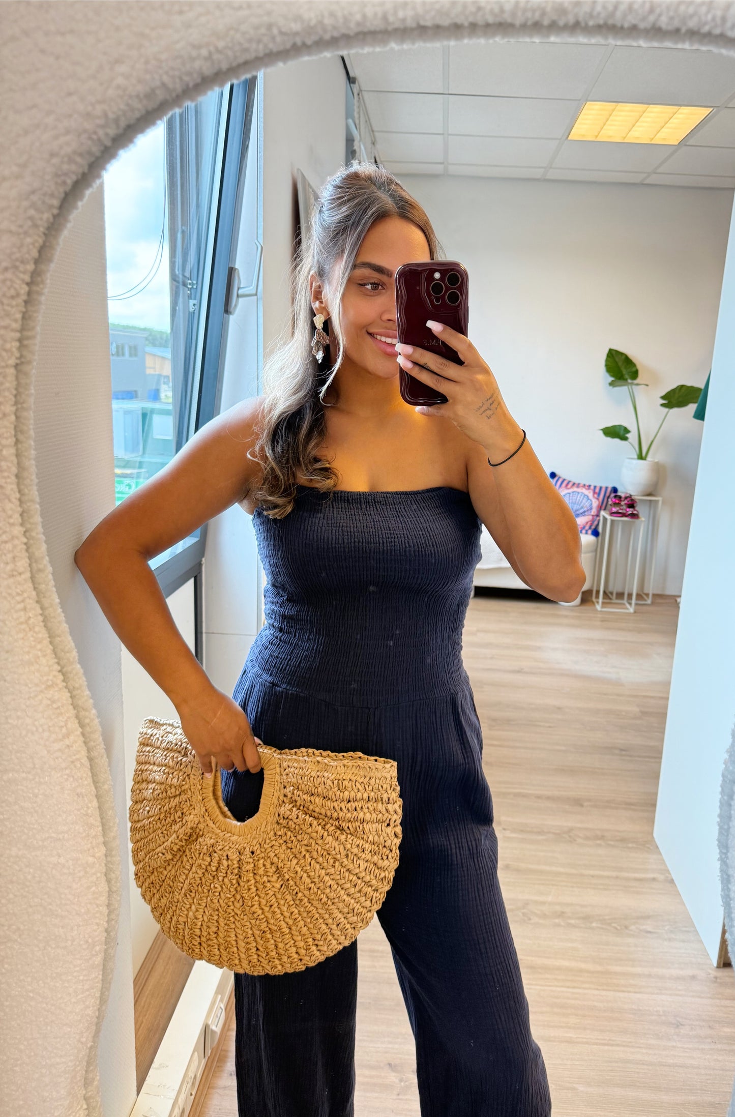 Jaily jumpsuit strapless navy