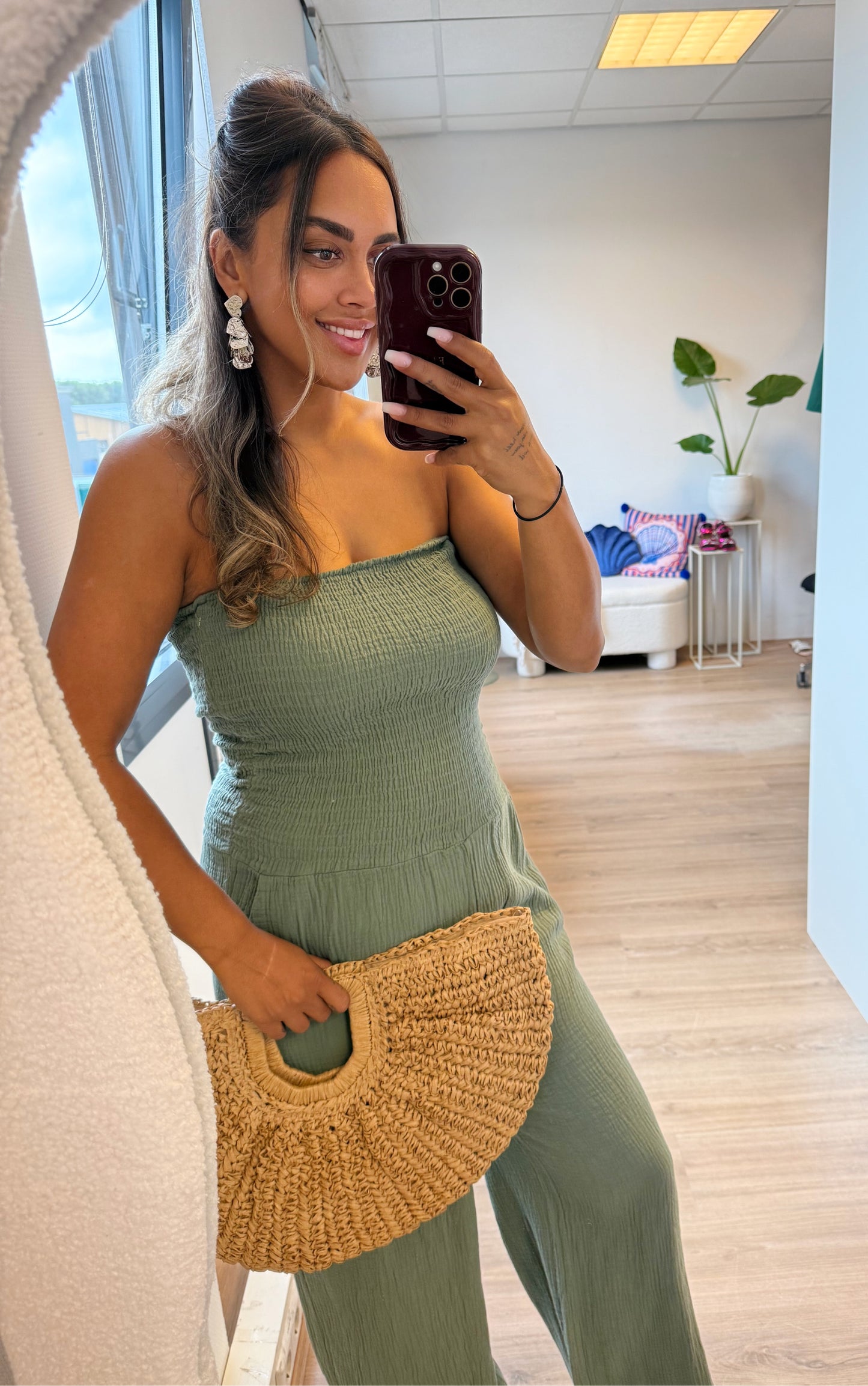 Jaily jumpsuit strapless army