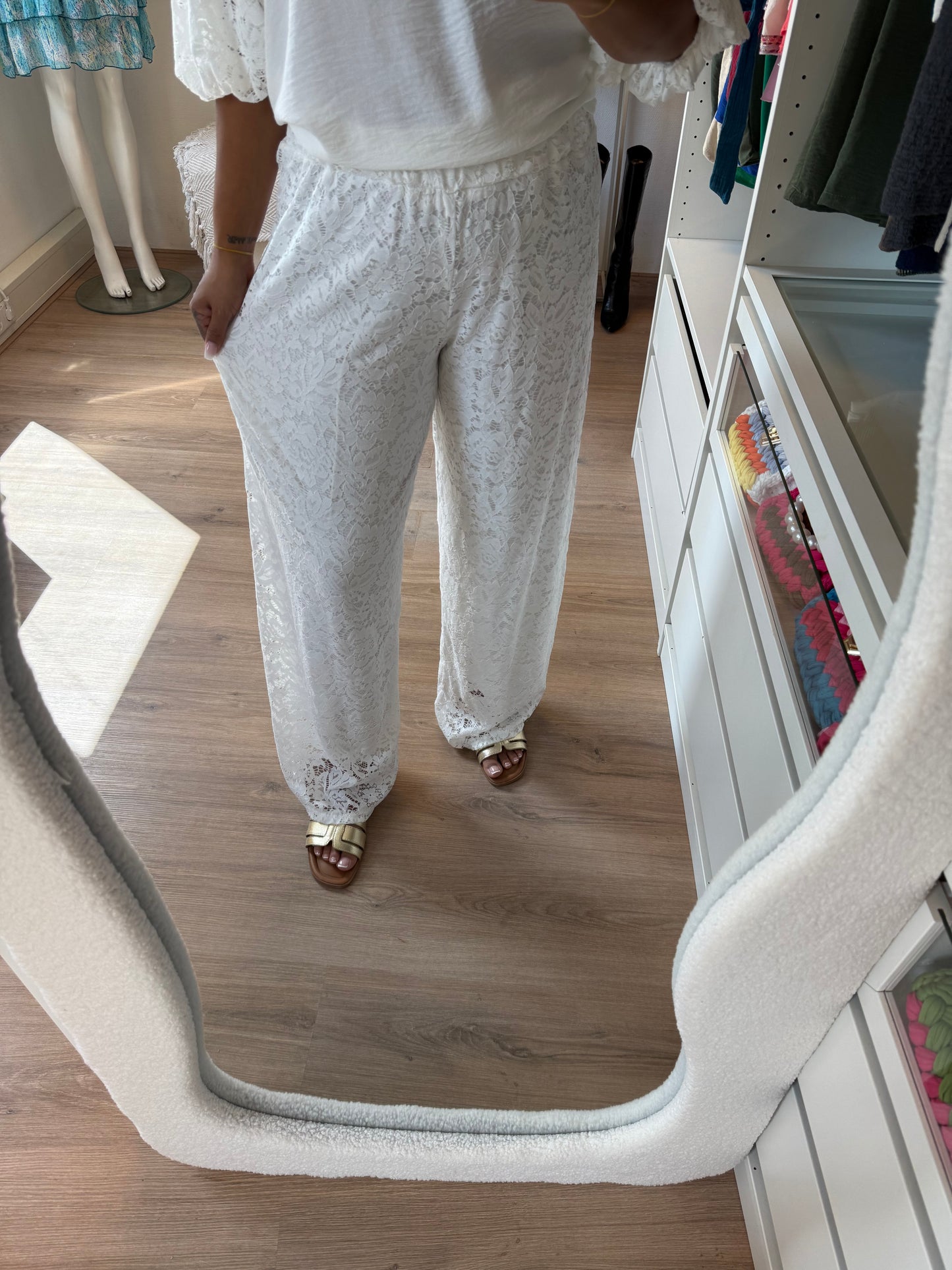 Leah lace pants white