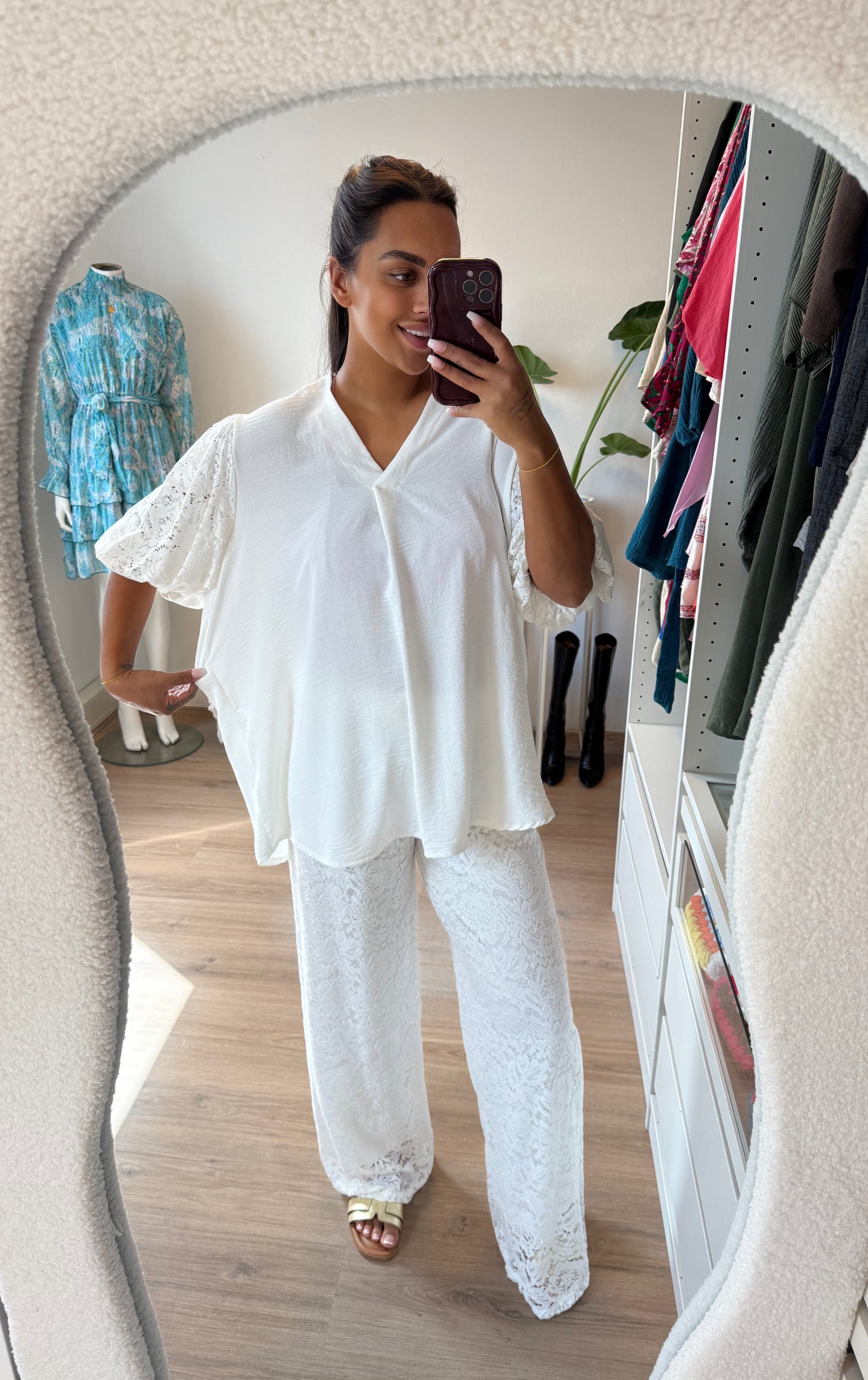 Leah lace pants white