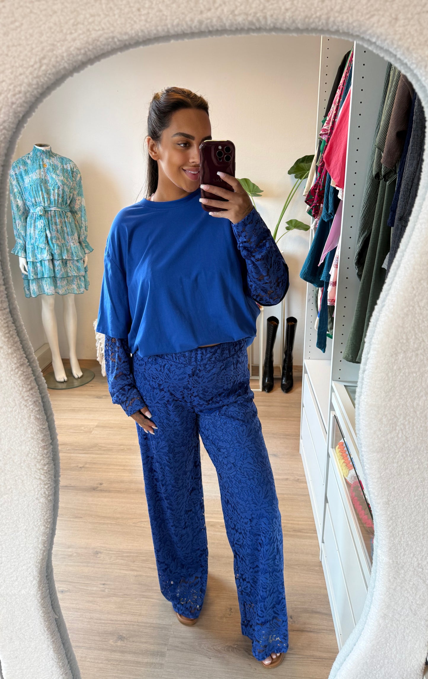 Leah lace pants kobalt