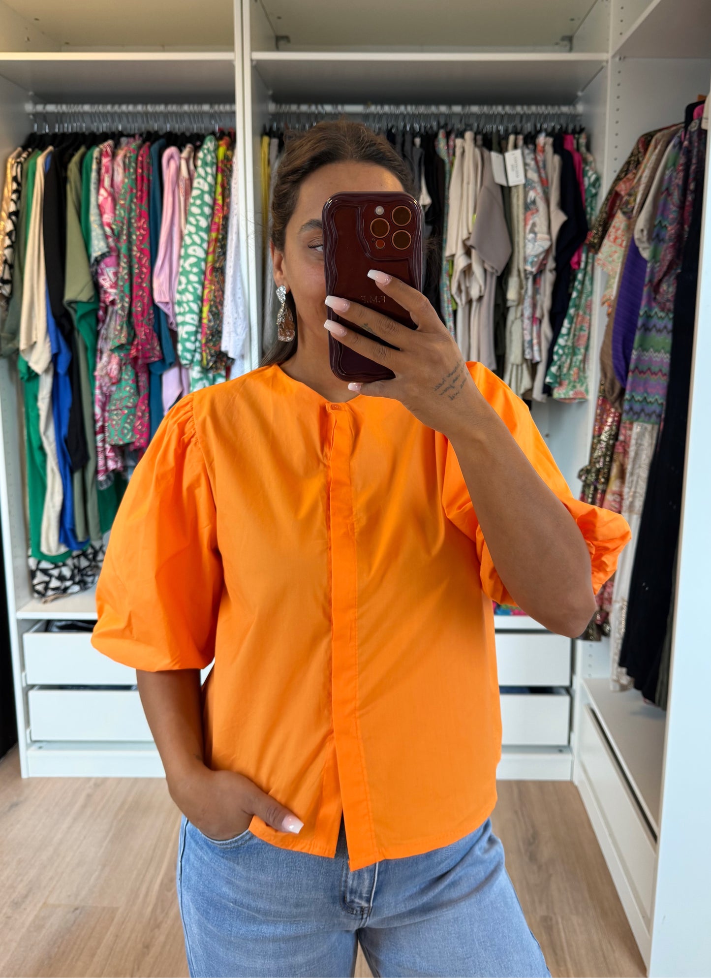 Bliss balloon blouse orange