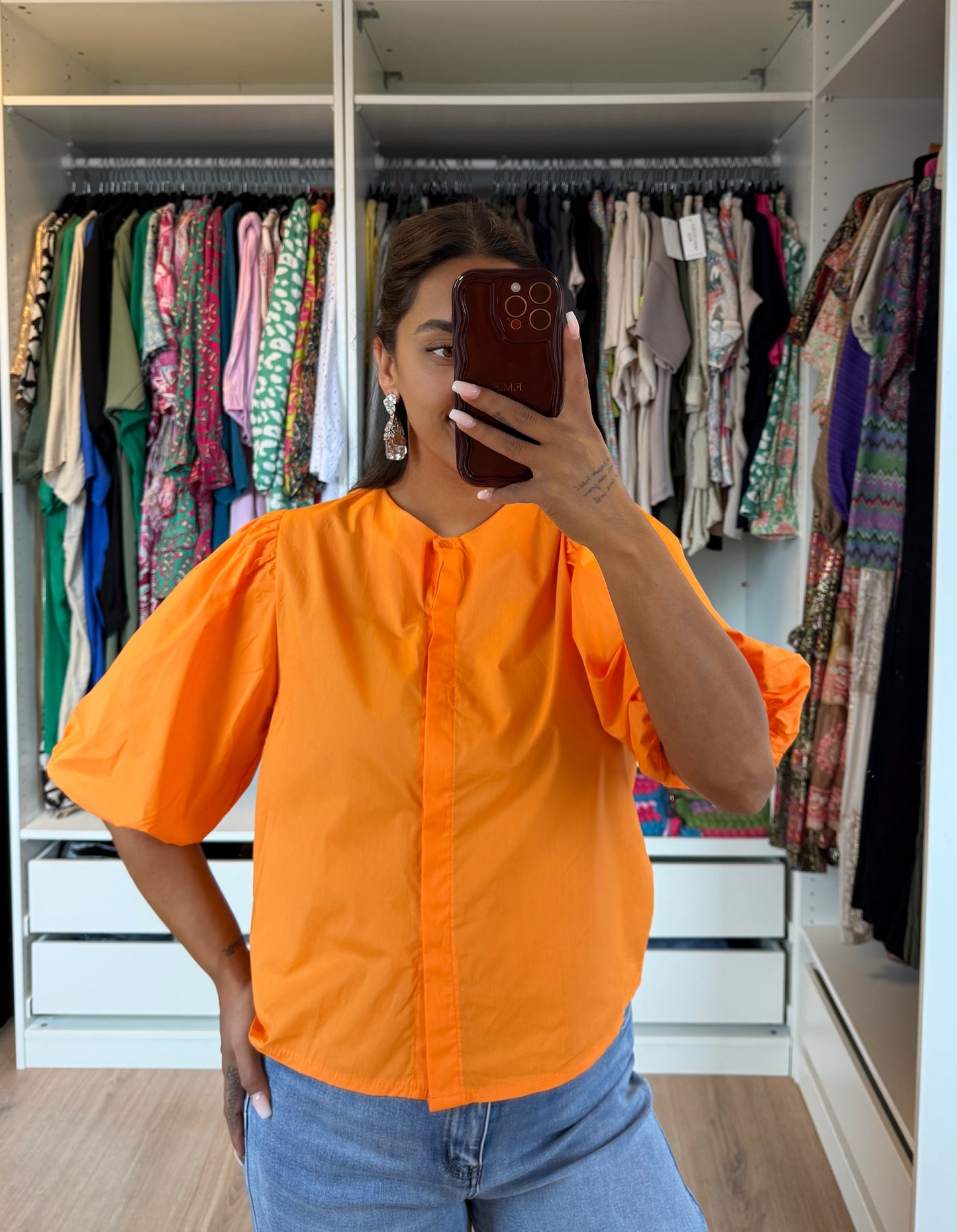 Bliss balloon blouse orange