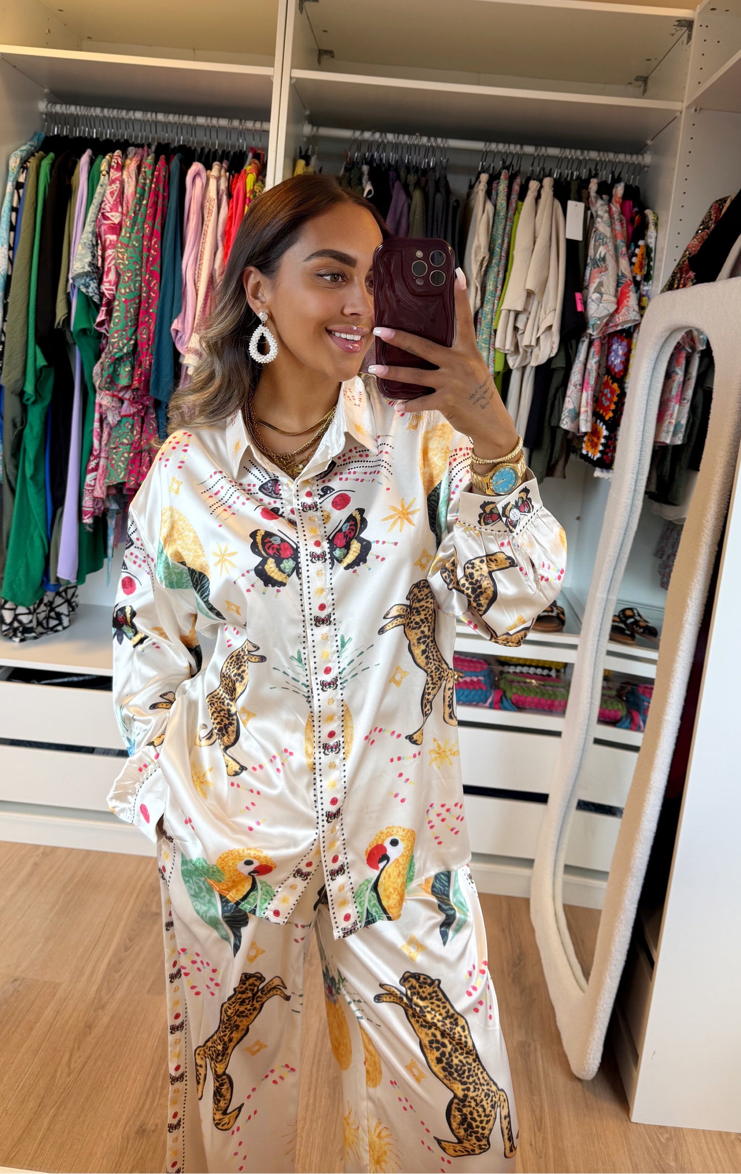 Silky jungle two piece offwhite