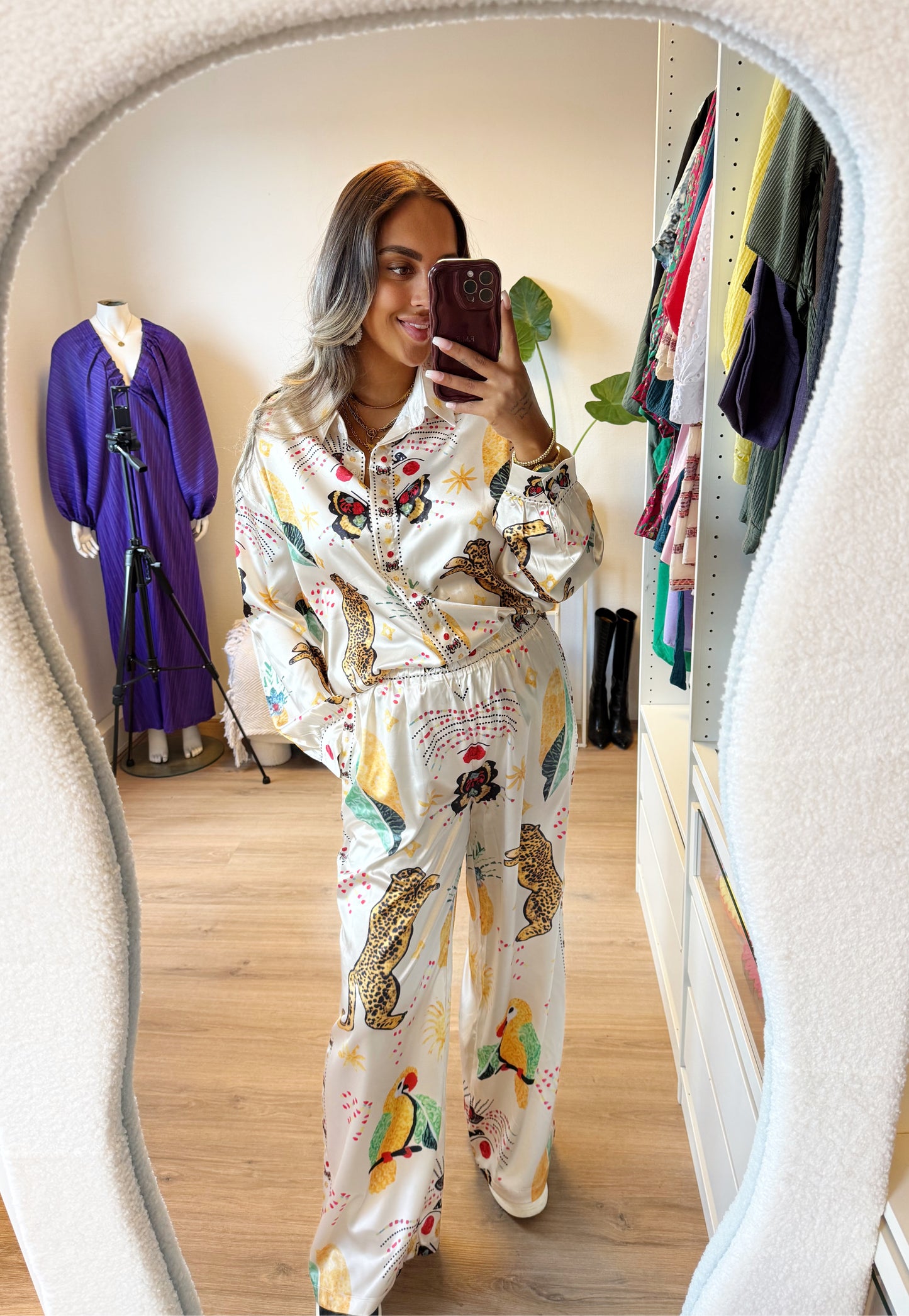 Silky jungle two piece offwhite