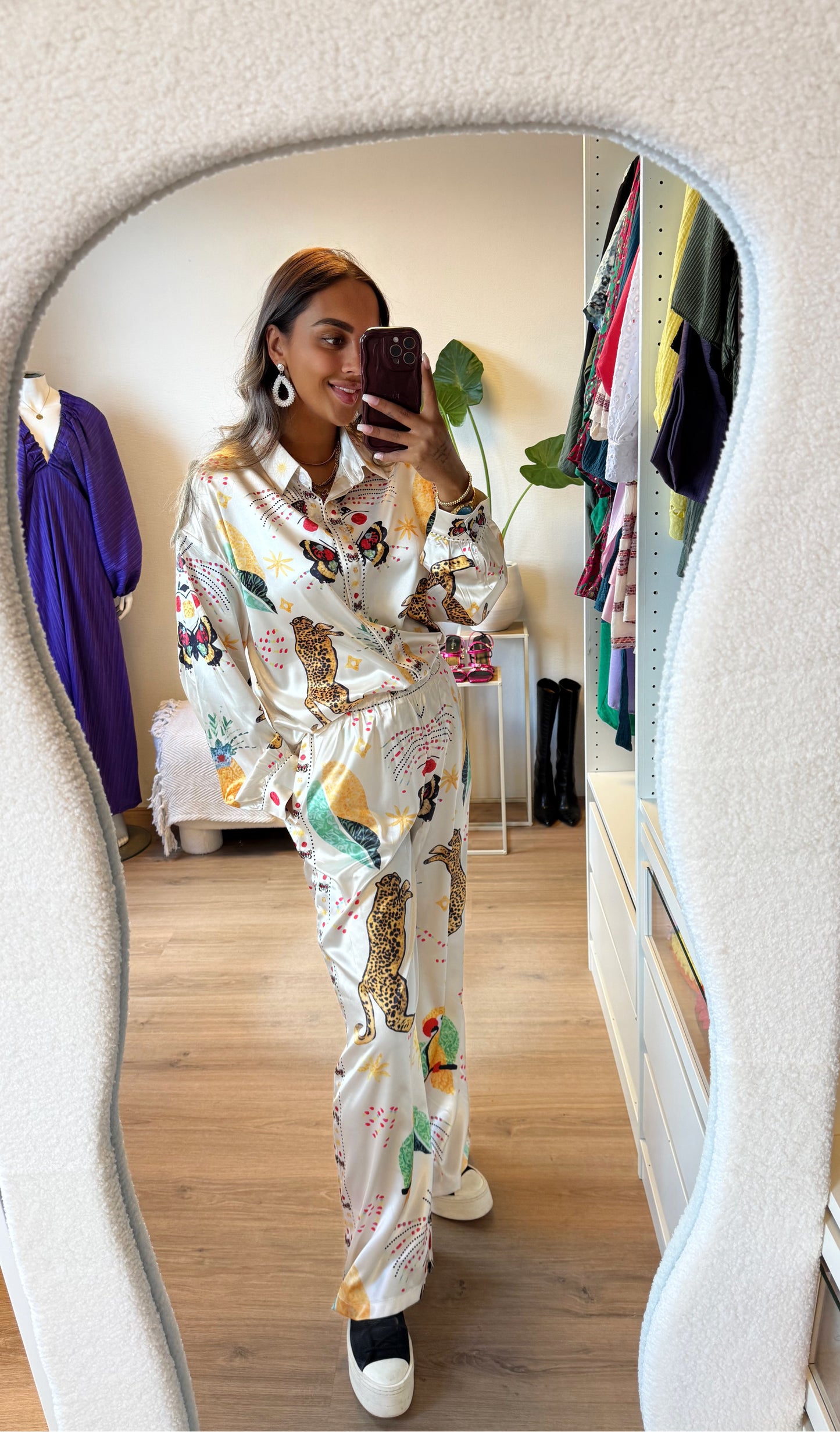 Silky jungle two piece offwhite