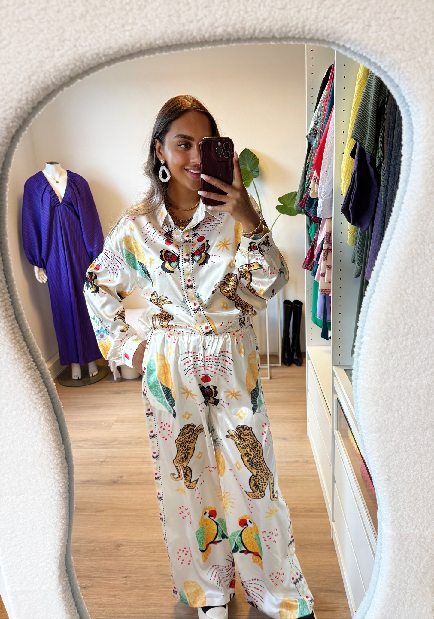 Silky jungle two piece offwhite