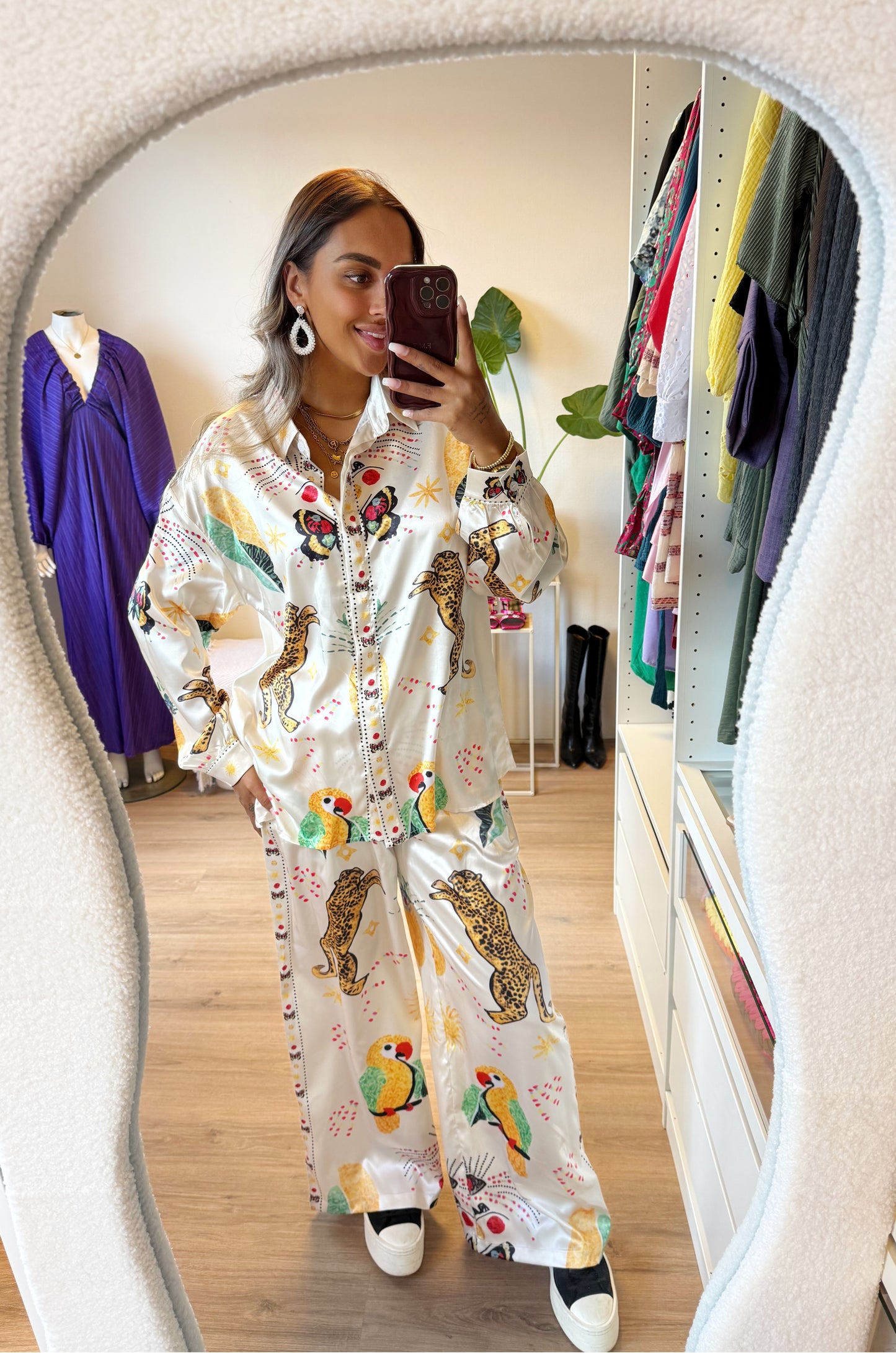 Silky jungle two piece offwhite