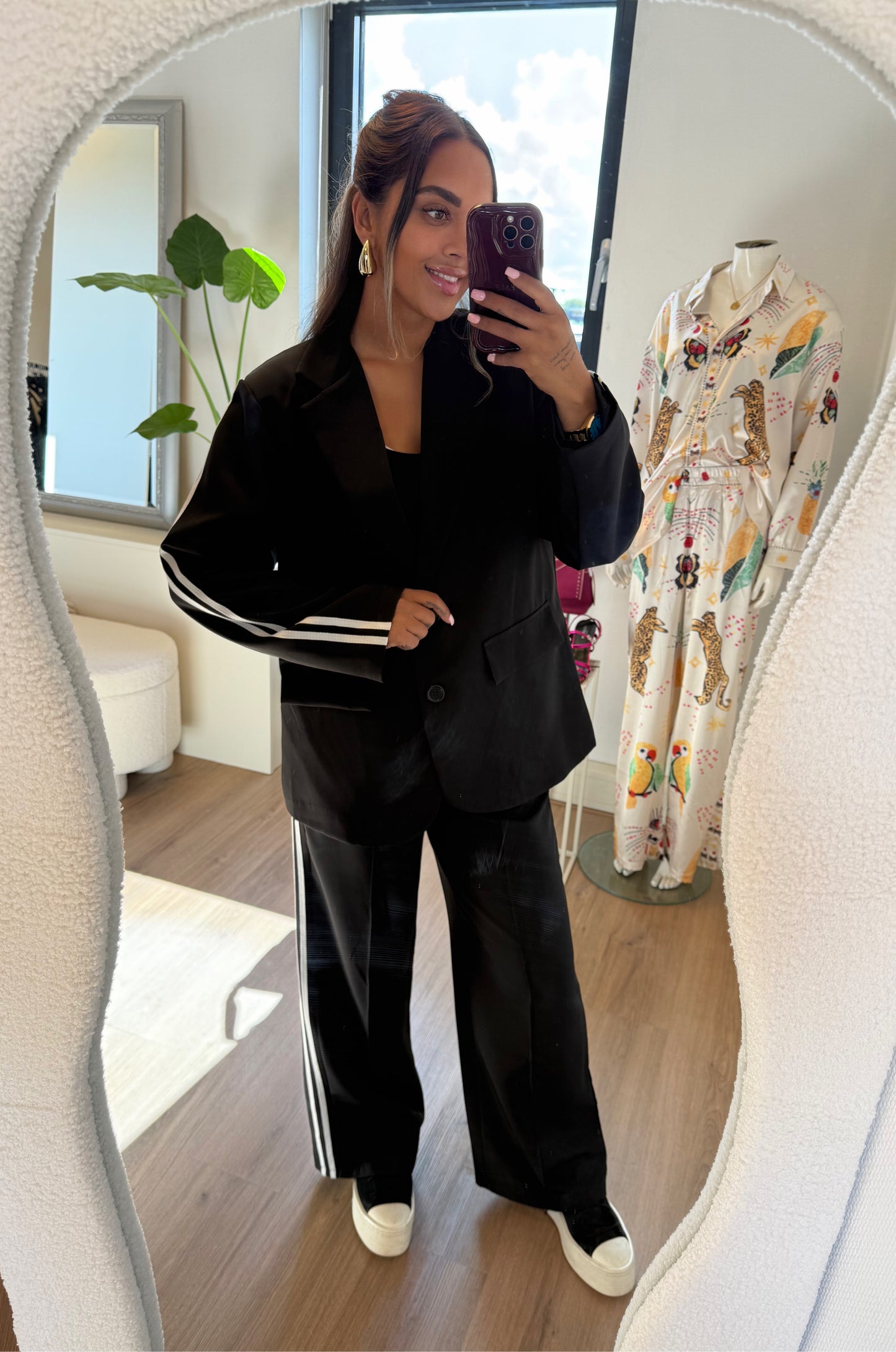 Sadey stripe suit black