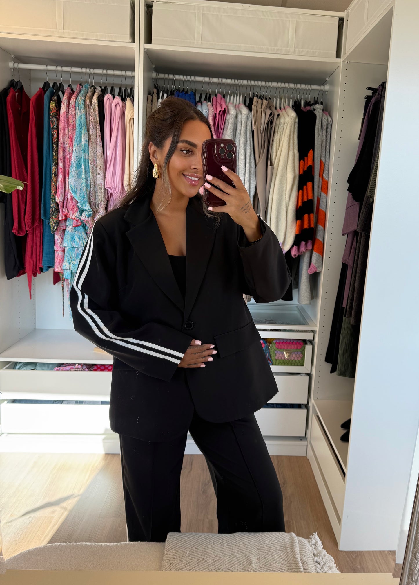 Sadey stripe suit black