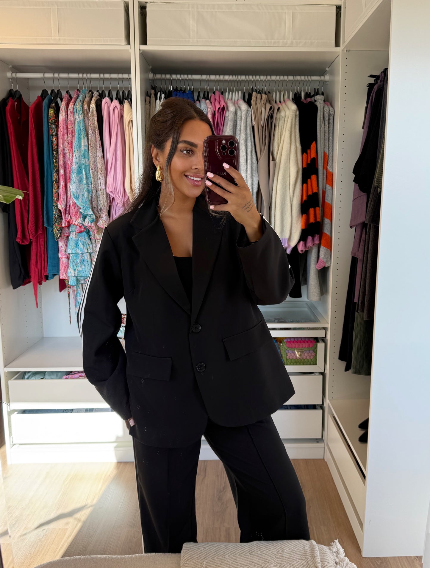 Sadey stripe suit black