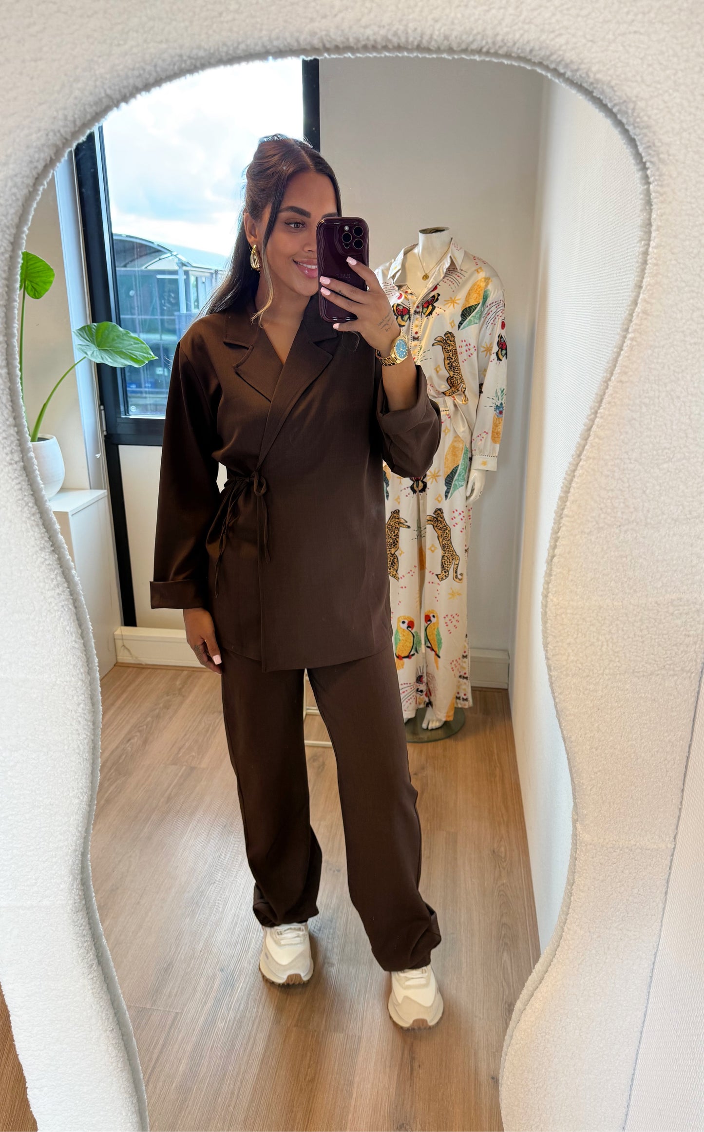 Bella bow suit choco brown