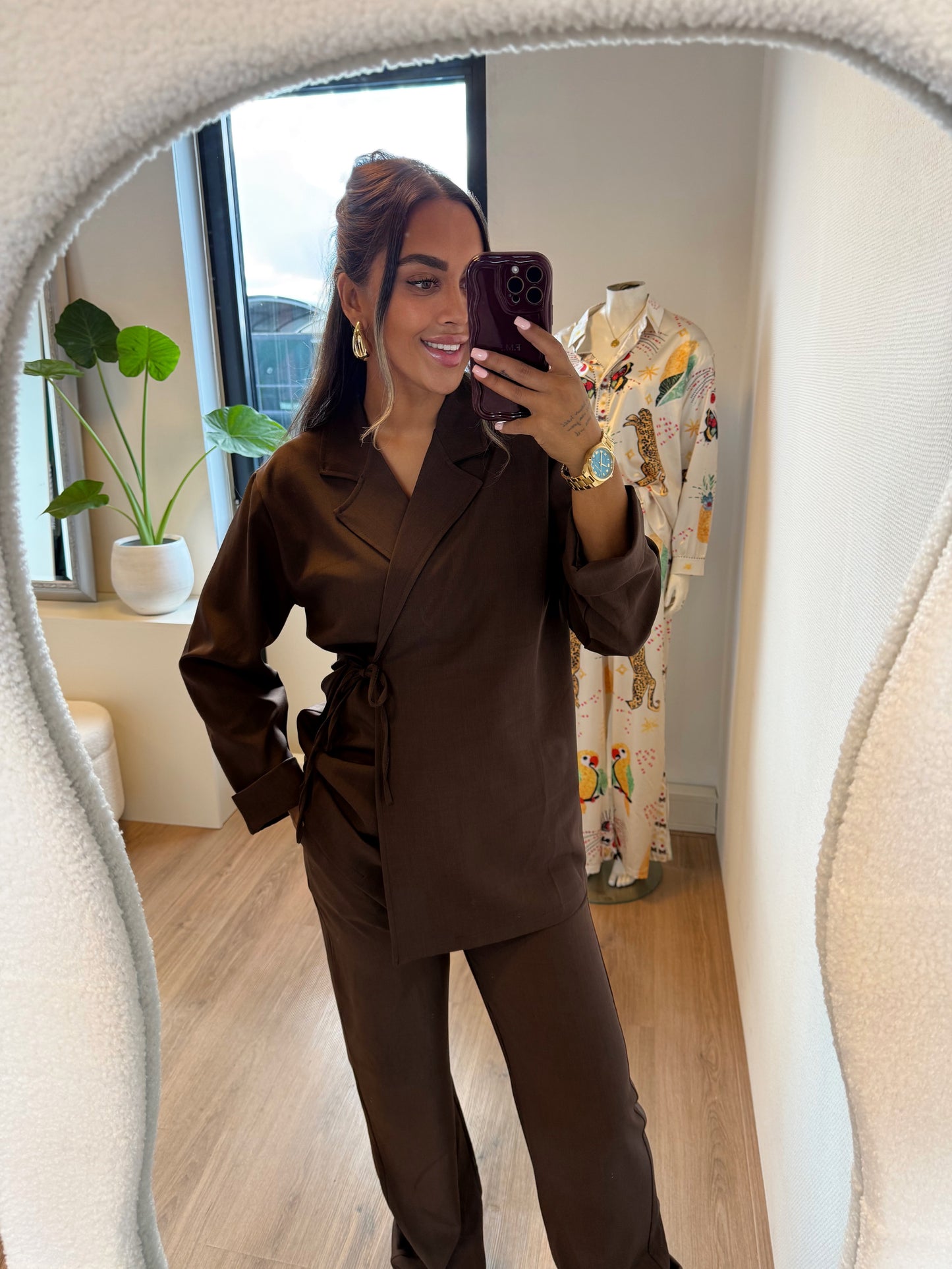 Bella bow suit choco brown
