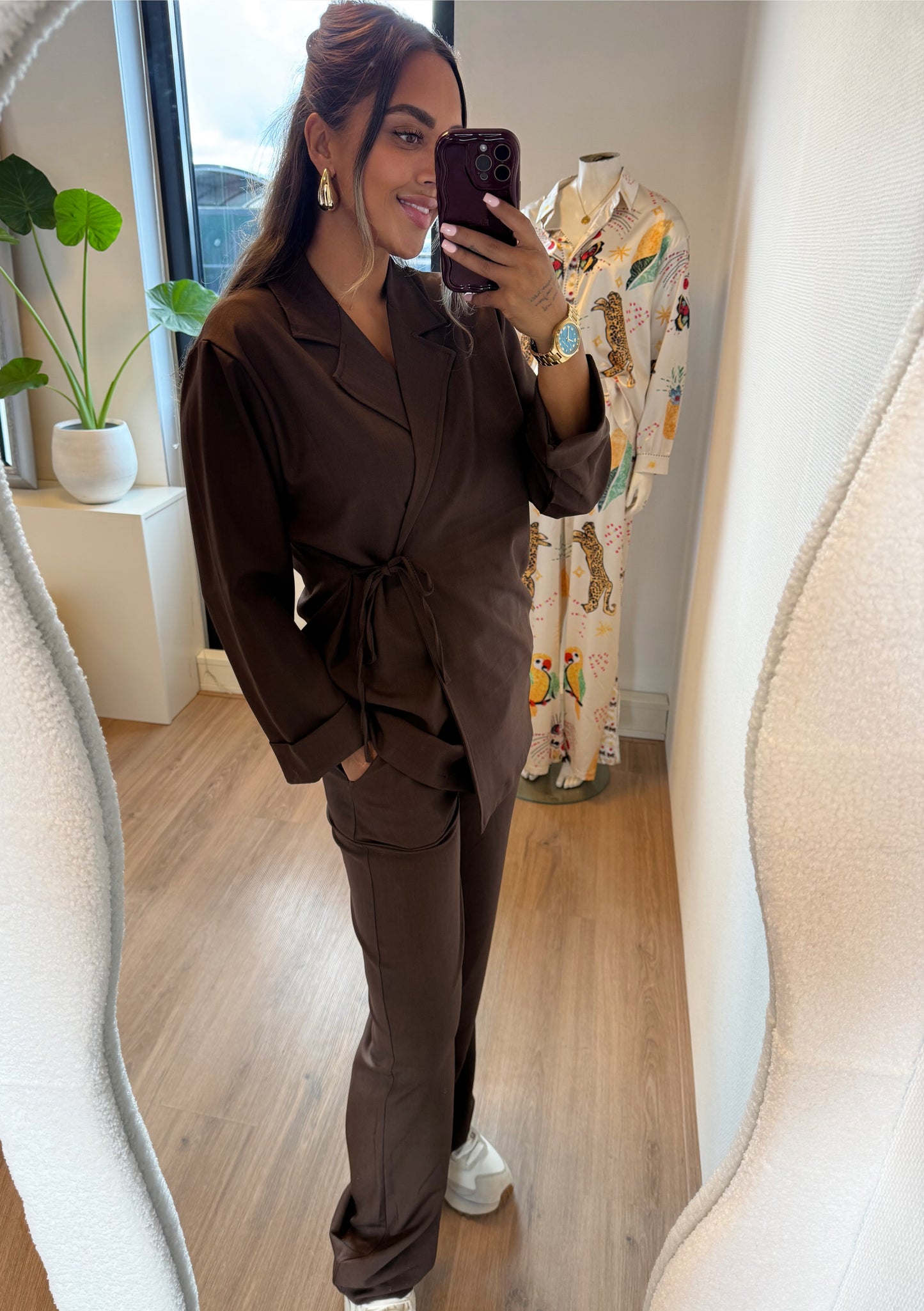 Bella bow suit choco brown