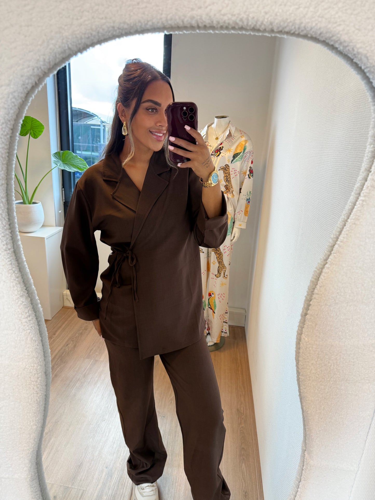 Bella bow suit choco brown