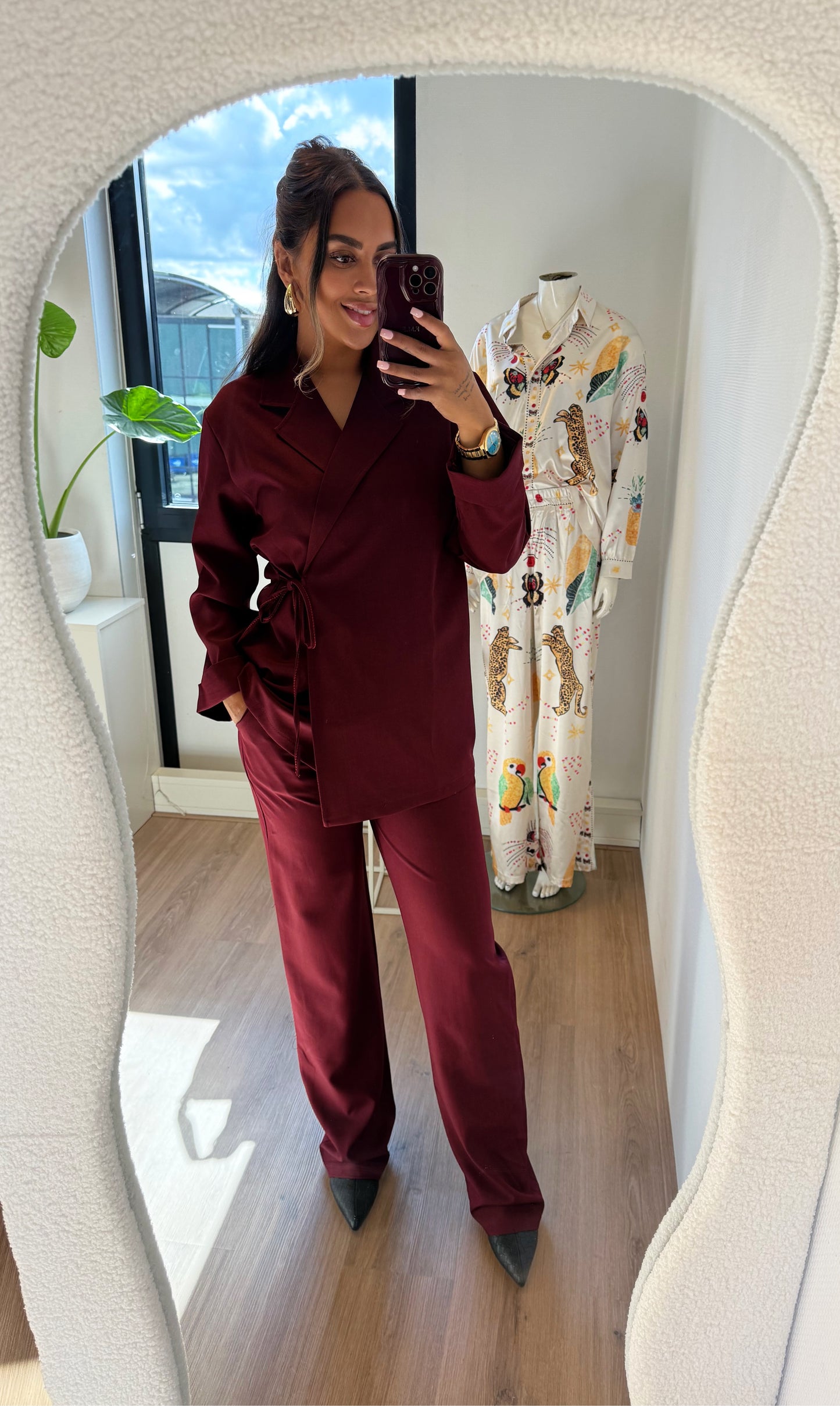 Bella bow suit bordeaux
