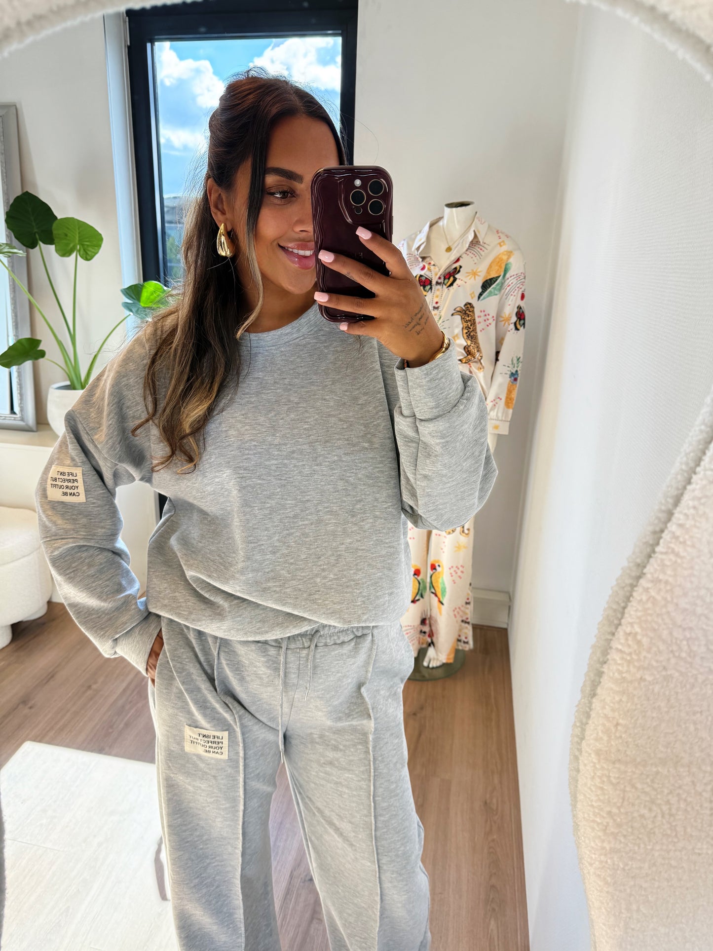 Lissy label jogger set grey
